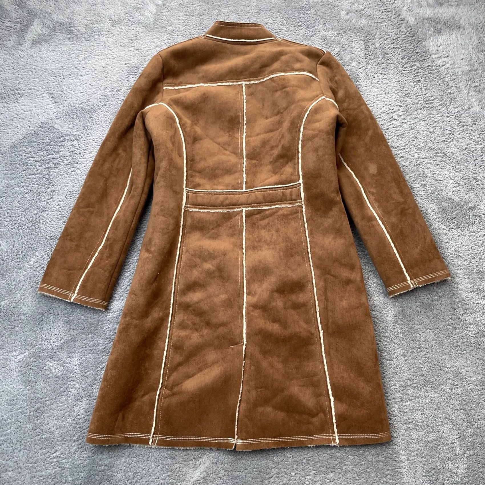 Boden Boden Coat Womens 14 Brown Fuax Leather Sherpa Shearling Jacket Rancher Western Size XL / US 12-14 / IT 48-50 - 6 Thumbnail