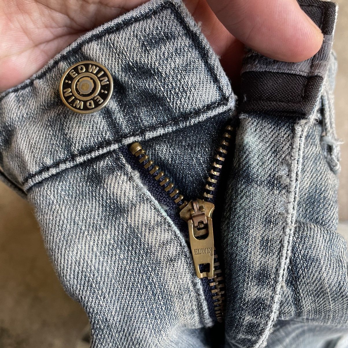 Edwin 🔥Vintage Edwin Premio Jeans Ripped Distress Denim Jeans Size US 32 / EU 48 - 9 Thumbnail