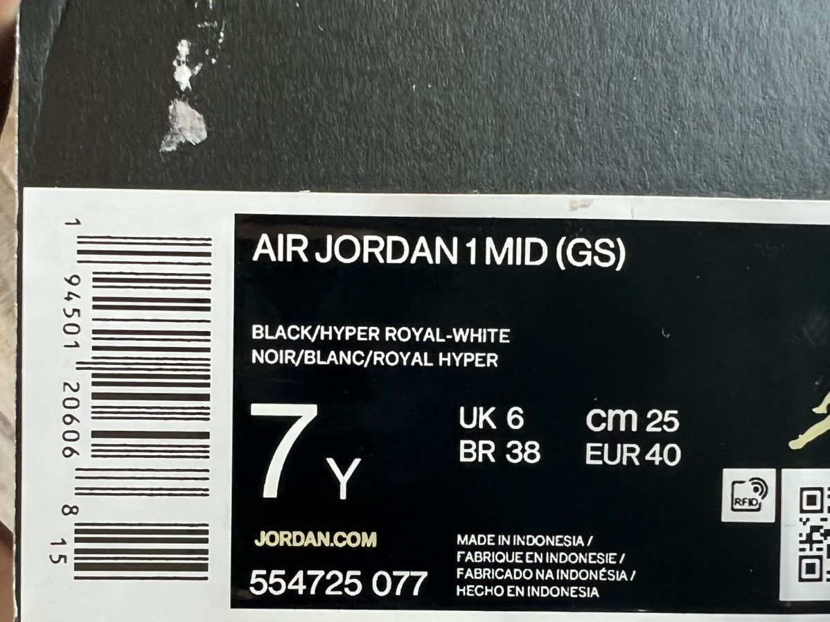 Jordan Brand × Nike Nike Air Jordan 1 Mid Hyper Royal size 7 Size US 7 / EU 40 - 9 Thumbnail