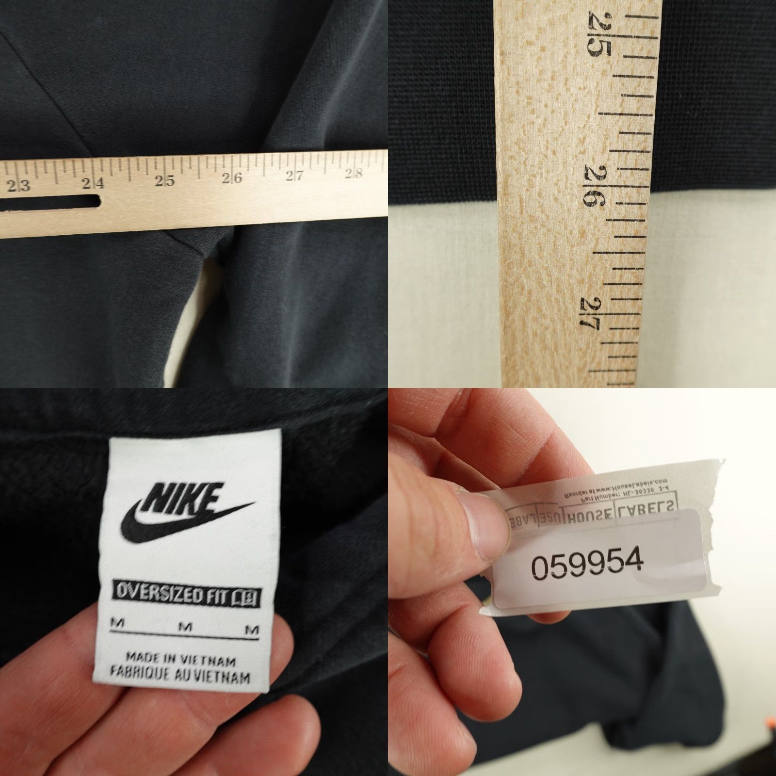Nike VINTAGE Nike Hoodie Womens Medium Black Oversized Fit Center Swoosh Sweatshirt Pullover Size M / US 6-8 / IT 42-44 - 8 Thumbnail