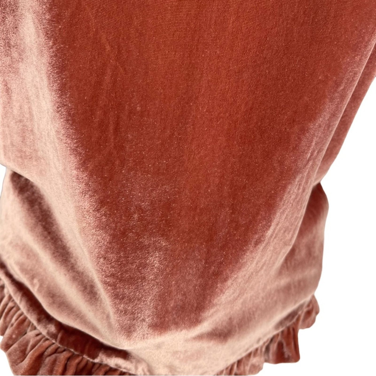 Madewell Madewell Flare Orange Velvet Tulip-Sleeve Ruffle Top XXS Size XXS / US 00 / IT 34 - 4 Thumbnail
