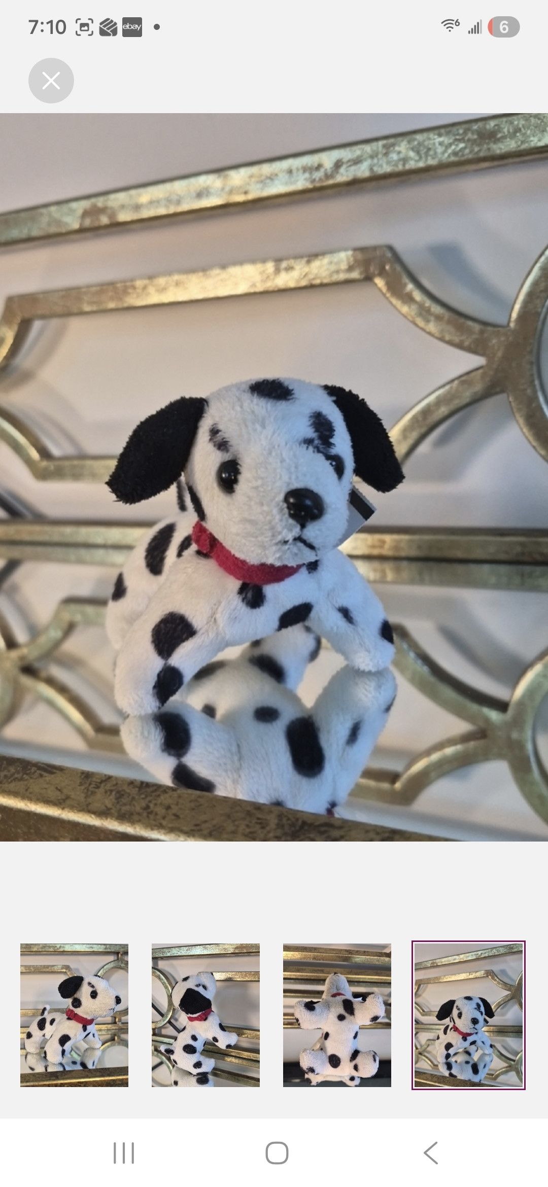 Disney 101 Dalmatian Dog Puppy Toy with Red Collar Size ONE SIZE - 1 Thumbnail