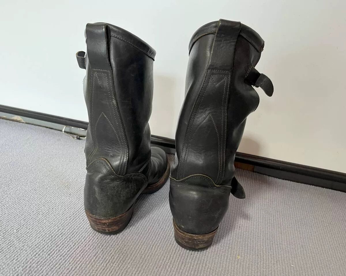 RRL Ralph Lauren vintage rrl black leather tall boots Size US 10 / EU 43 - 4 Thumbnail
