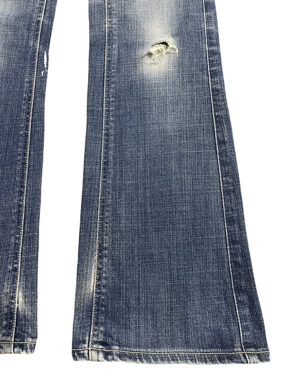 Ksubi Vintage Japanese Brand Blue Wash Distressed Bootcut Jeans Size 27" / US 4 / IT 40 - 8 Thumbnail