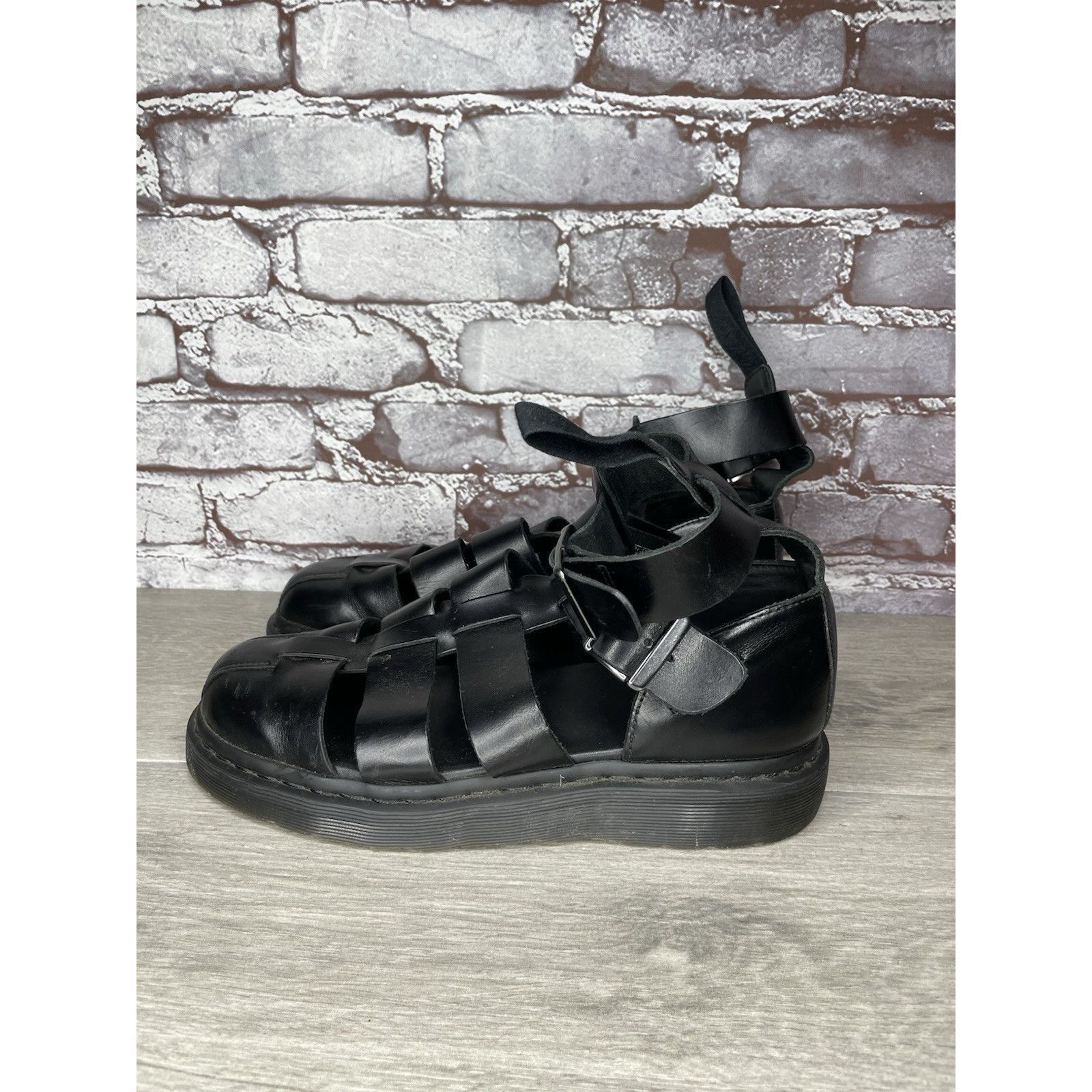 Dr. Martens Dr. Martens Geraldo Black Leather Strap Gladiator Wedge Sand Size US 9 / EU 42 - 16 Thumbnail