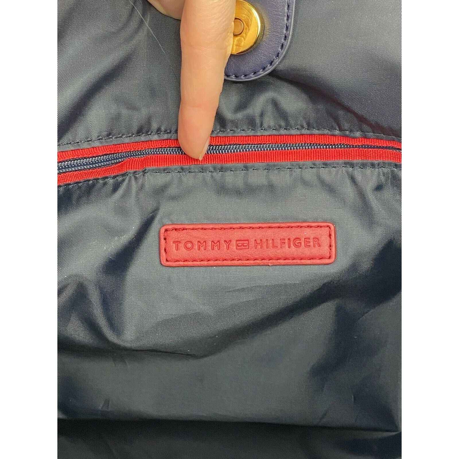 Tommy Hilfiger Tommy Hilfiger Blue Tote Logo Monogram Purse Shoulder Bag Size ONE SIZE - 18 Thumbnail