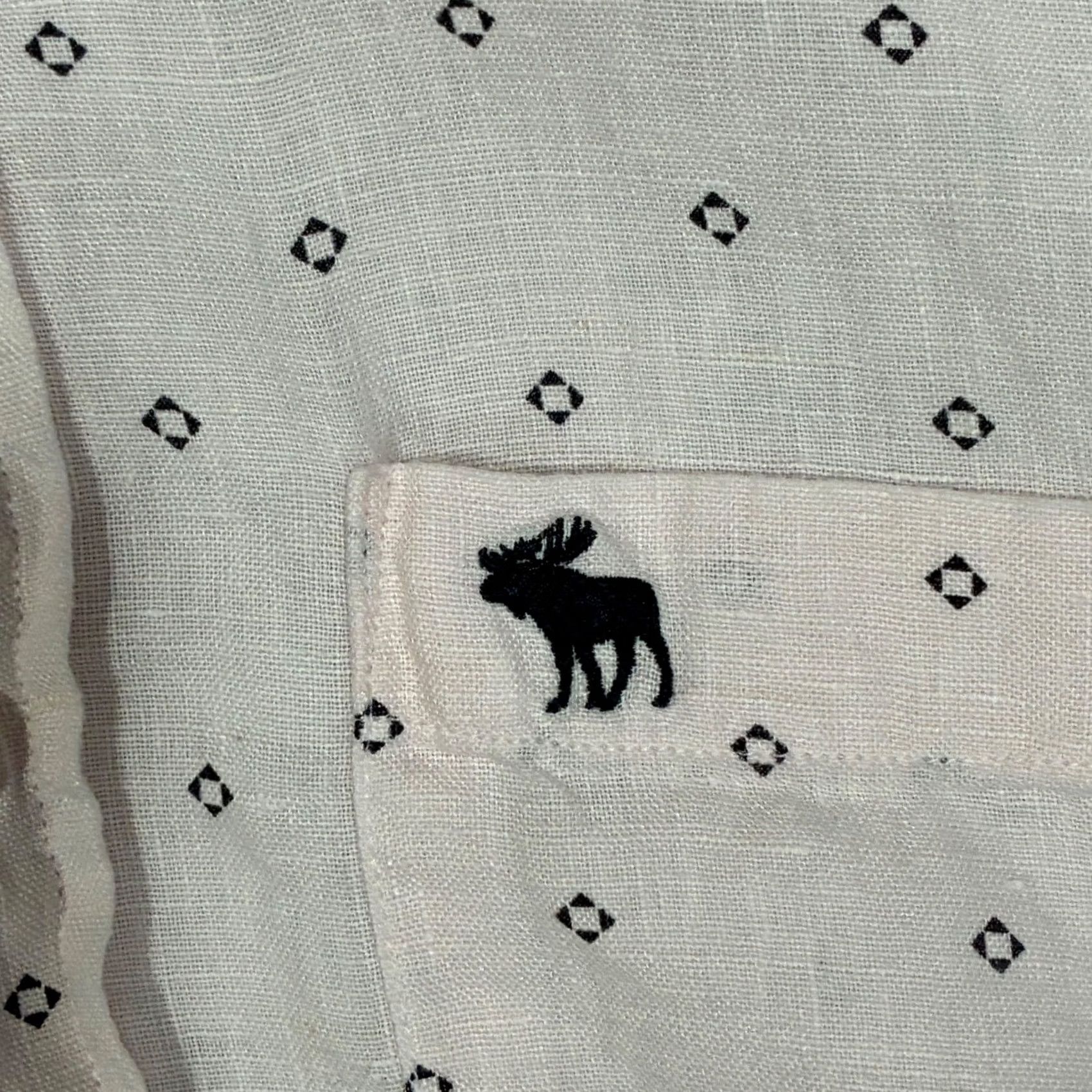 Abercrombie & Fitch Abercrombie & Fitch Linen Geometric Print Button-Down Long Sleeve Shirt Men's L Size US L / EU 52-54 / 3 - 4 Thumbnail