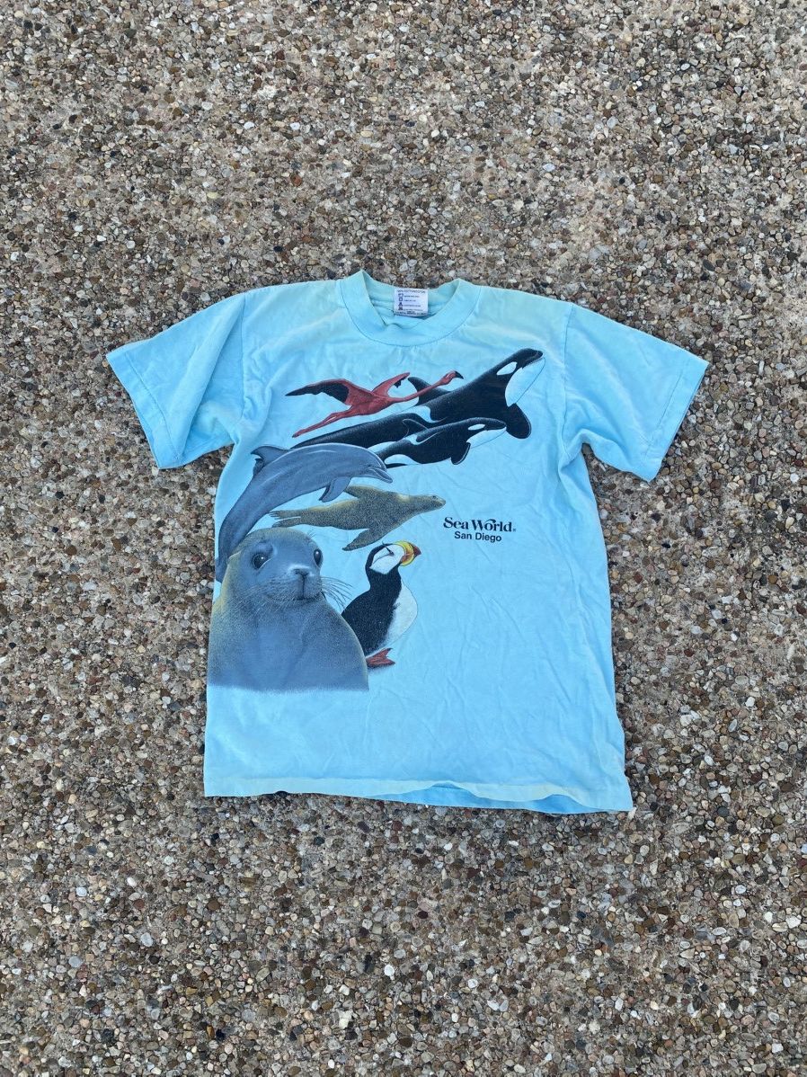 Other Sea World Tee Single Stitch XL Oversized Shirt Animal Print Size US M / EU 48-50 / 2 - 1 Thumbnail