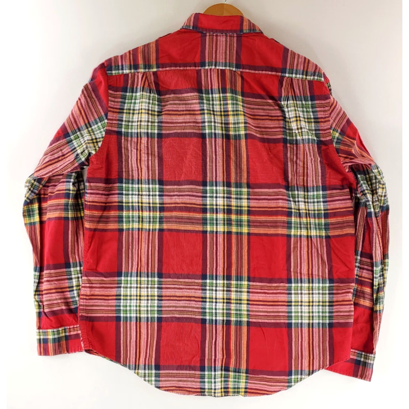 Polo Ralph Lauren Polo Ralph Lauren Button-Up Shirt Plaid Red Long Sleeve Mens XL Epaulets Button Up Shirt Red XL Mens Size US XL / EU 56 / 4 - 4 Thumbnail