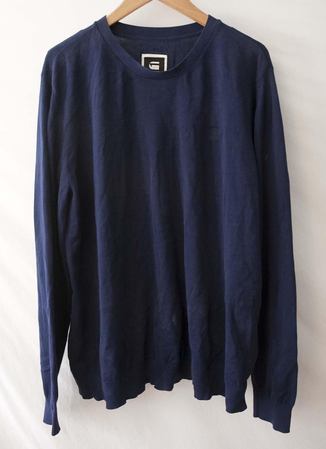 G-Star G Star Sweater Size XXL Cotton Dark Blue Size US XXL / EU 58 / 5 - 1 Thumbnail