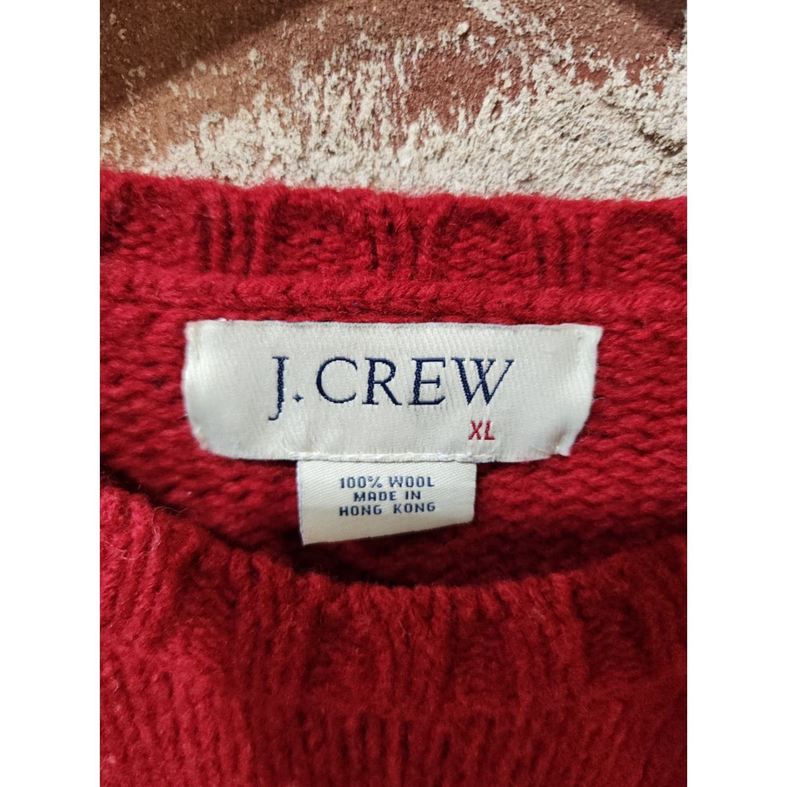 J.Crew Vintage J Crew Men's XL Red Wool Knit Sweater Size US XL / EU 56 / 4 - 3 Thumbnail