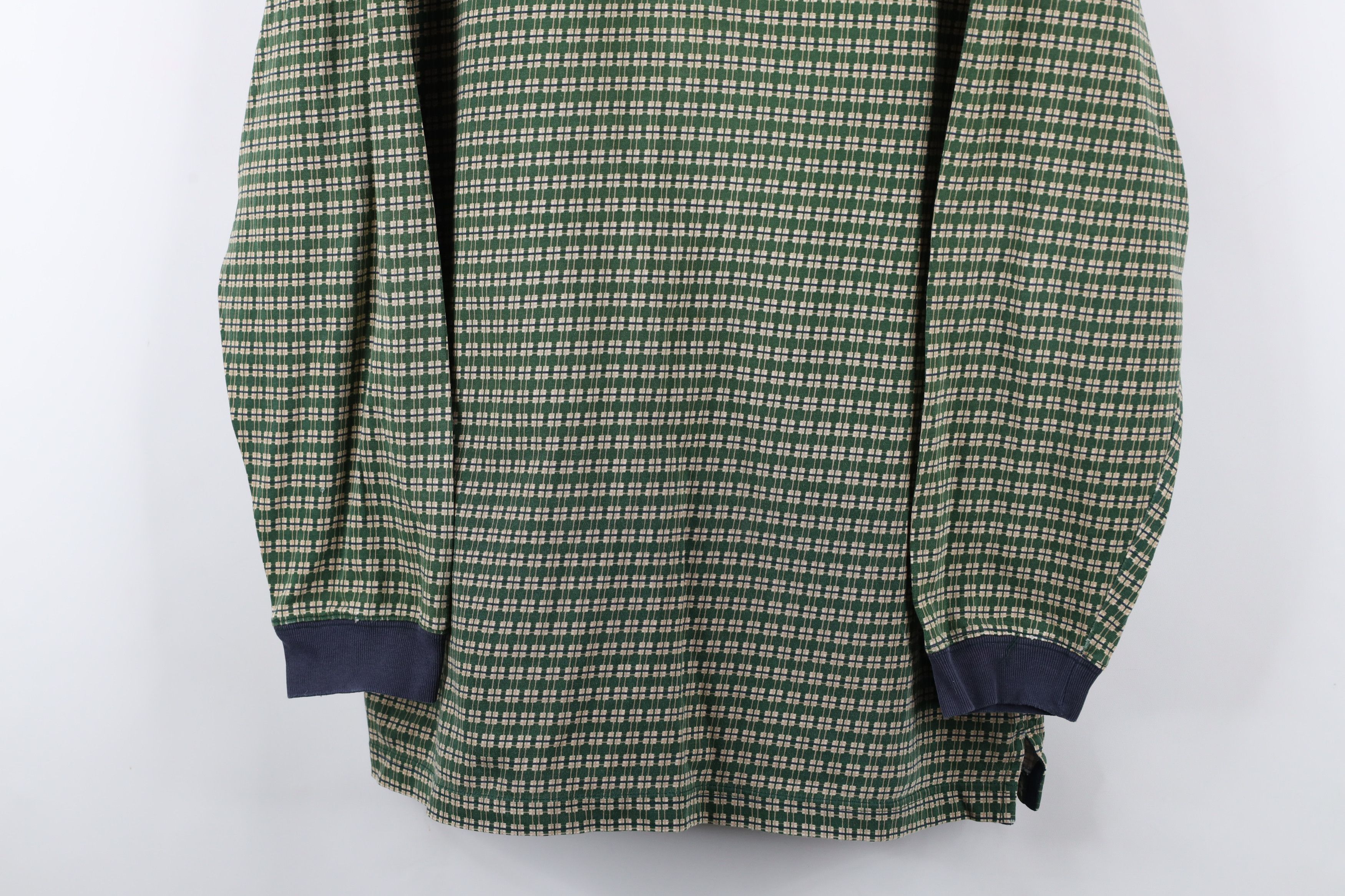 Ralph Lauren × Vintage Vintage 90s Chaps Ralph Lauren Geometric Long Sleeve Polo Size US L / EU 52-54 / 3 - 3 Thumbnail