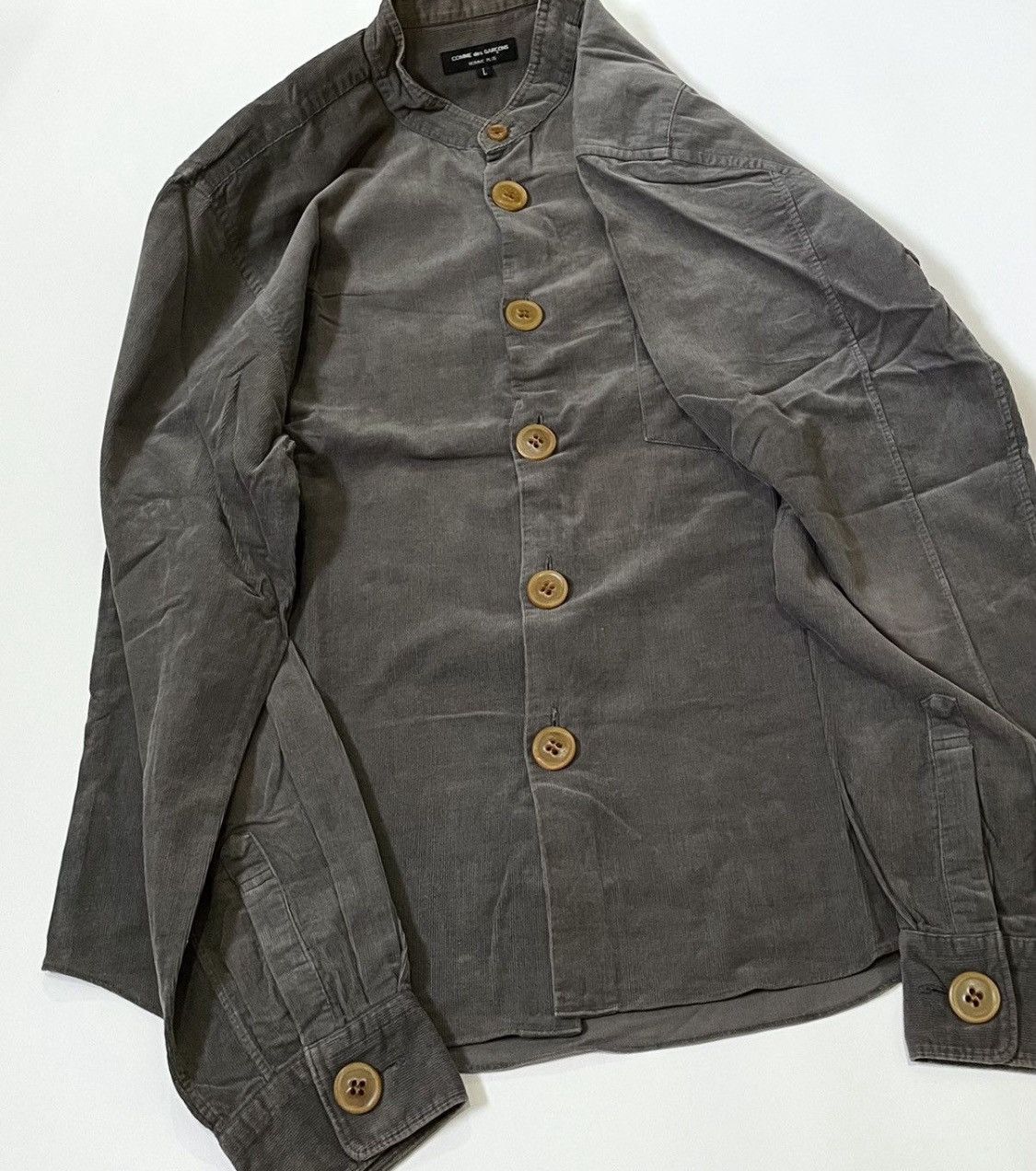 Comme des Garcons Cdg homme plus AD2002 washed corduroy collarless button up Size US L / EU 52-54 / 3 - 2 Thumbnail
