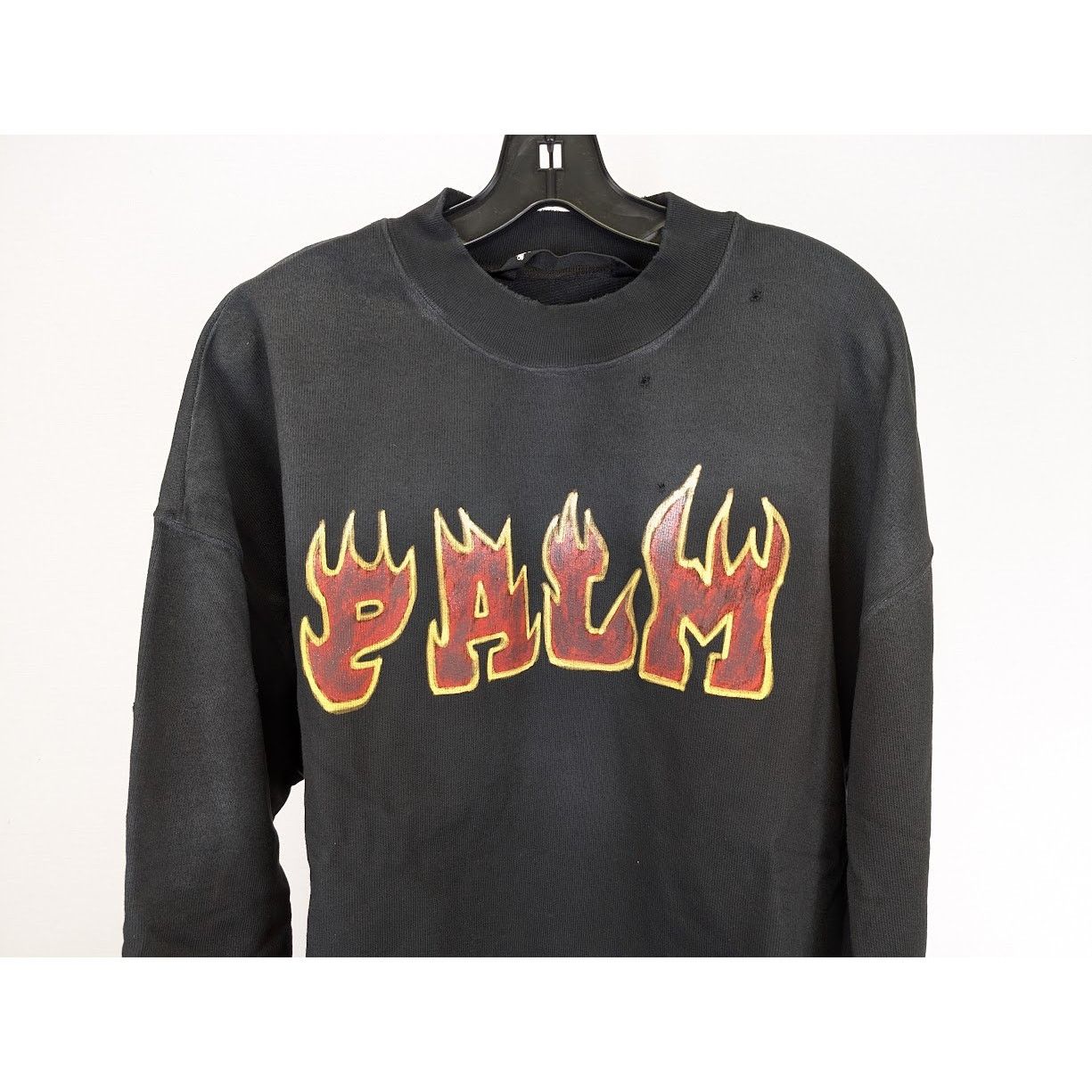 Palm Angels o1rshd1 Logo Flames Vint Crewneck Sweater in Black/Red Size US L / EU 52-54 / 3 - 6 Thumbnail