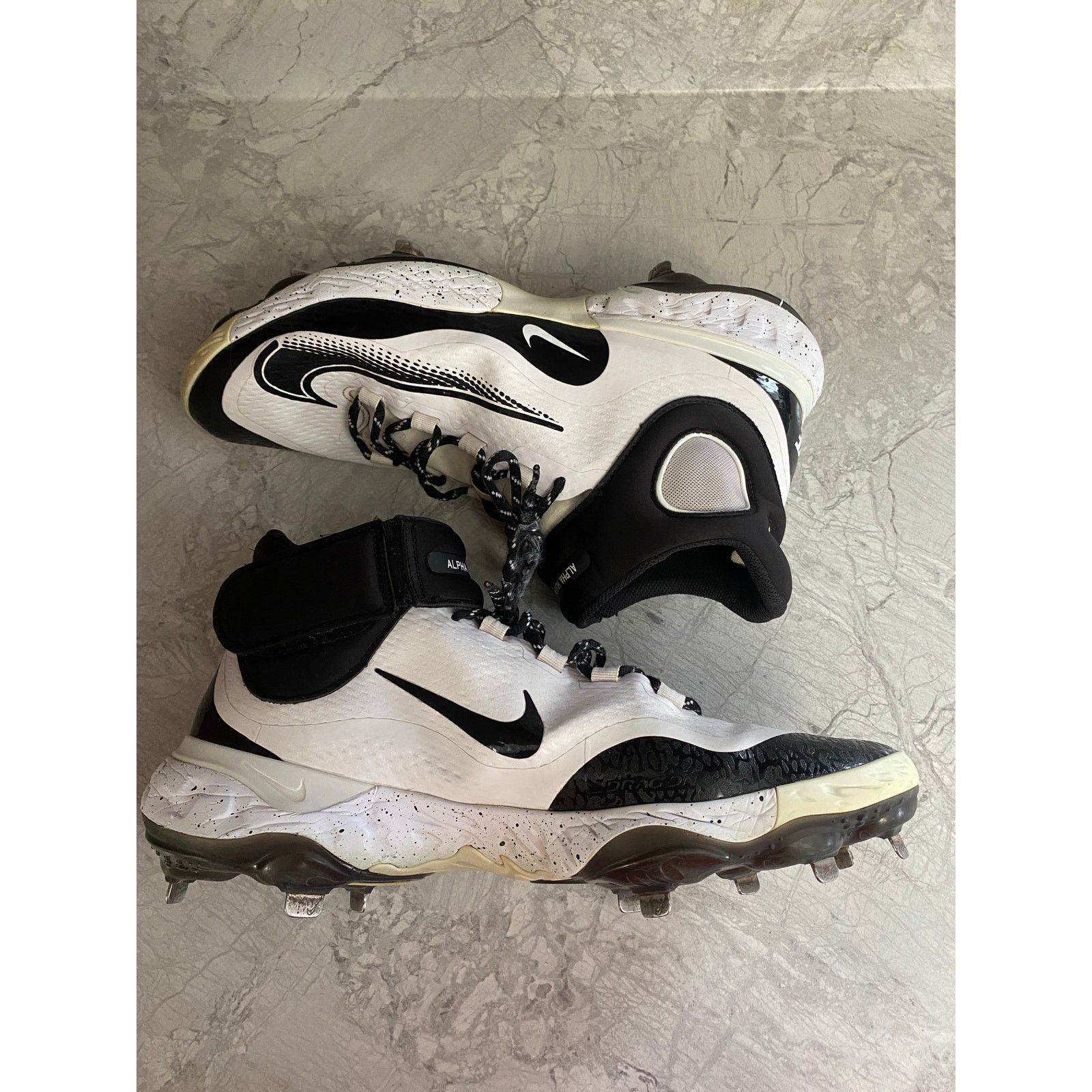 Nike Nike Huarache Black and White Metal Baseball Cleats Size 13 Size US 13 / EU 46 - 5 Thumbnail