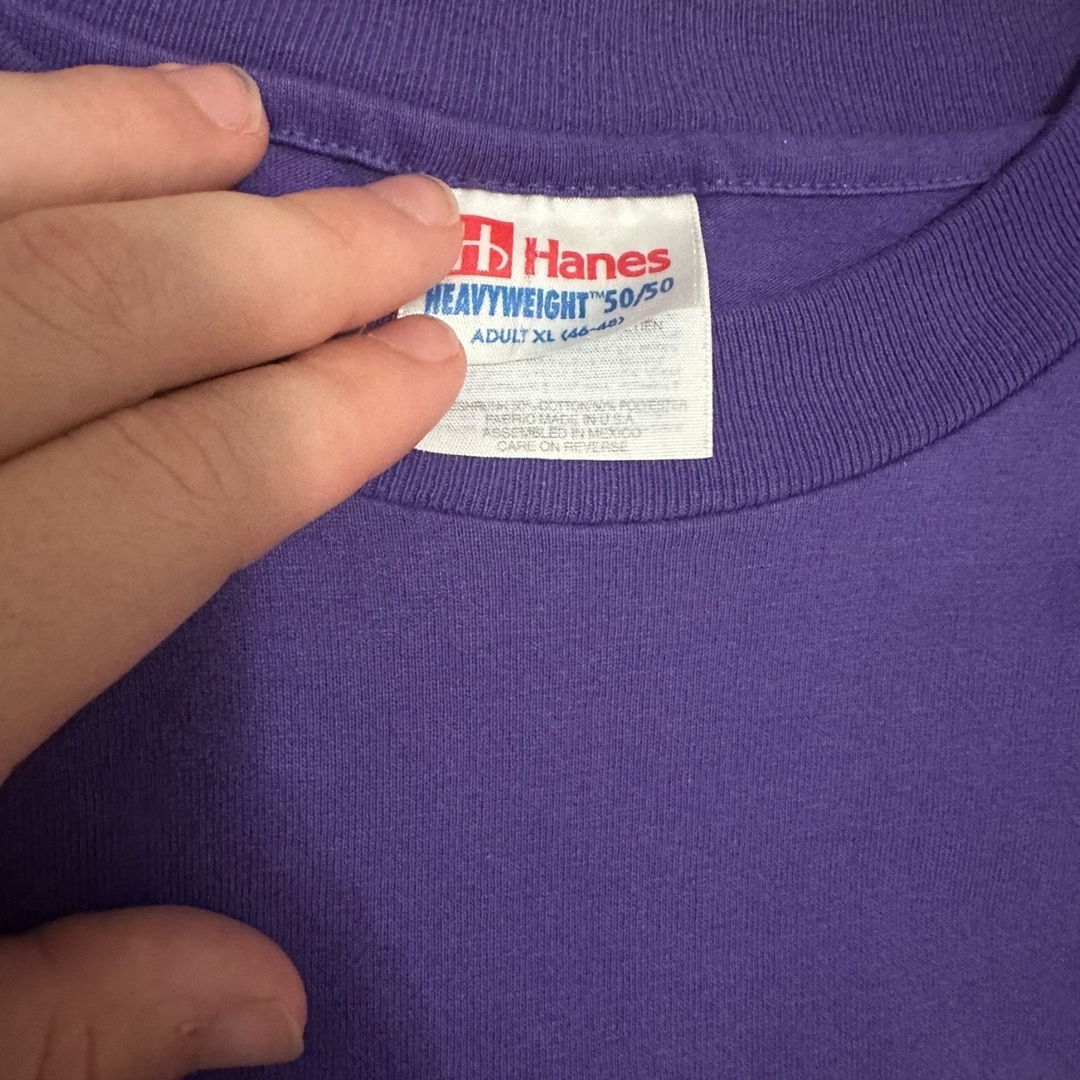 Hanes Take a hike cool purple vintage tee Size US XL / EU 56 / 4 - 3 Thumbnail