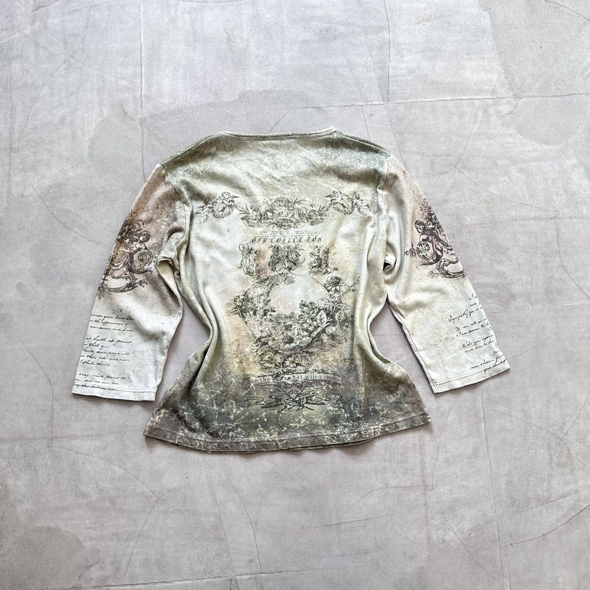 Hysteric Glamour 00s Bohemian 3/4 Sleeve T Shirt Jean Paul Gaultier Vibe Size M / US 6-8 / IT 42-44 - 8 Thumbnail