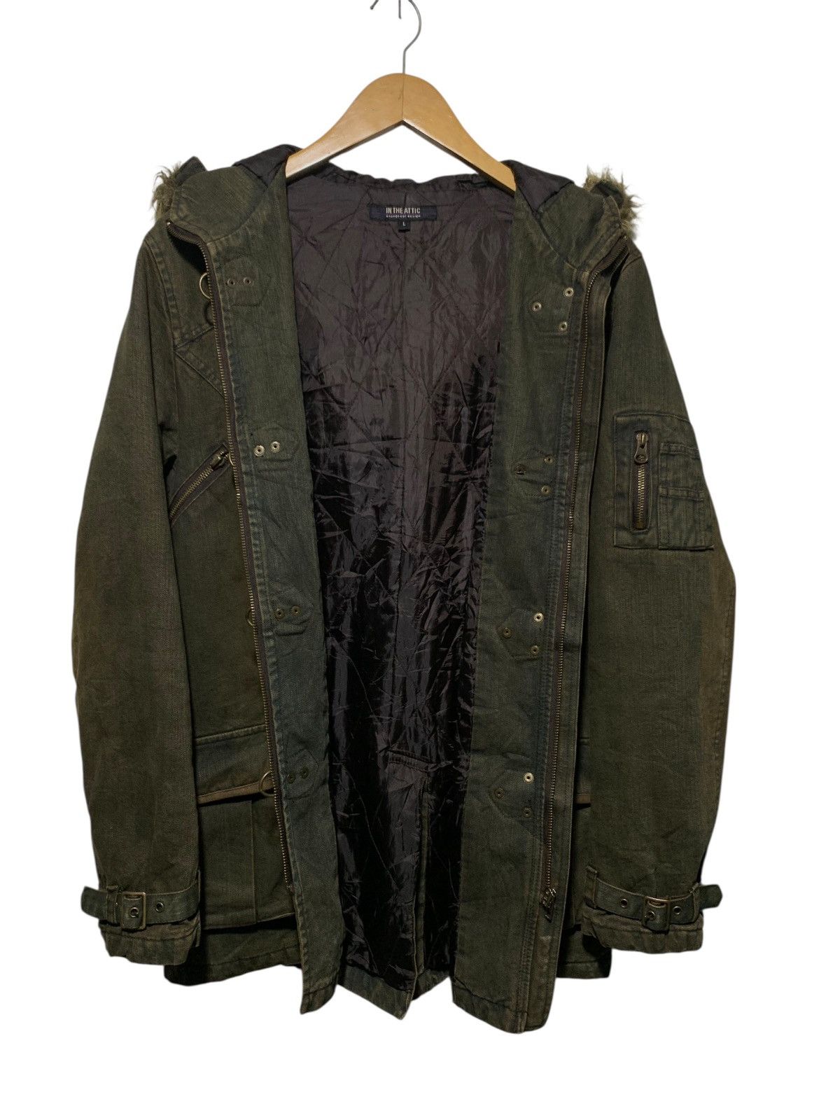 In The Attic In The Attic Mudwash bondage fur denim jacket Size US L / EU 52-54 / 3 - 9 Thumbnail