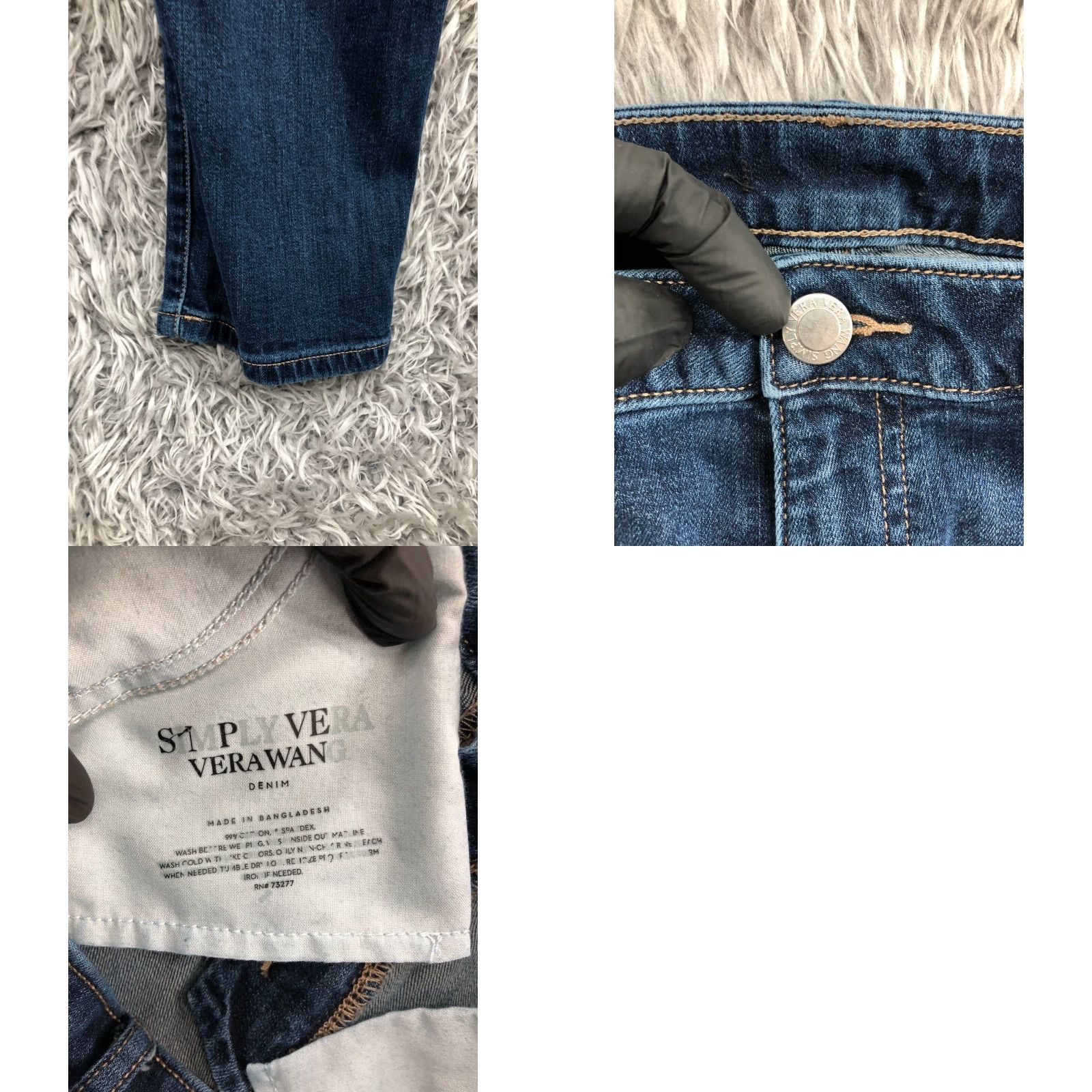 Vintage Simply Vera Wang Jeans Woman Regular 6 Blue Denim Straight 5-Pocket Belt Loops Mid Rise Size 28" / US 6 / IT 42 - 8 Thumbnail