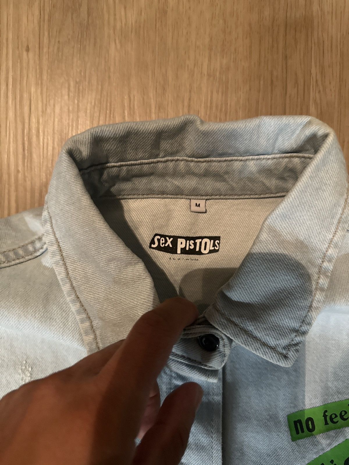 Vintage SEX PISTOLS DENIM SHIRT Size US M / EU 48-50 / 2 - 2 Thumbnail