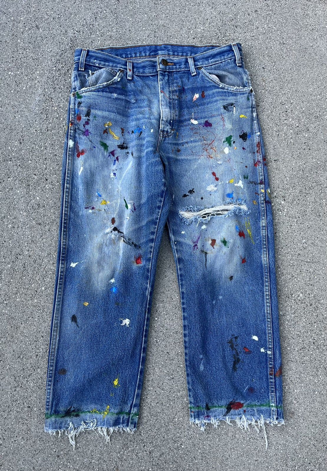 Vintage Dickies Work Carpenter Painter Pants Thrashed Distressed Size US 33 - 3 Thumbnail