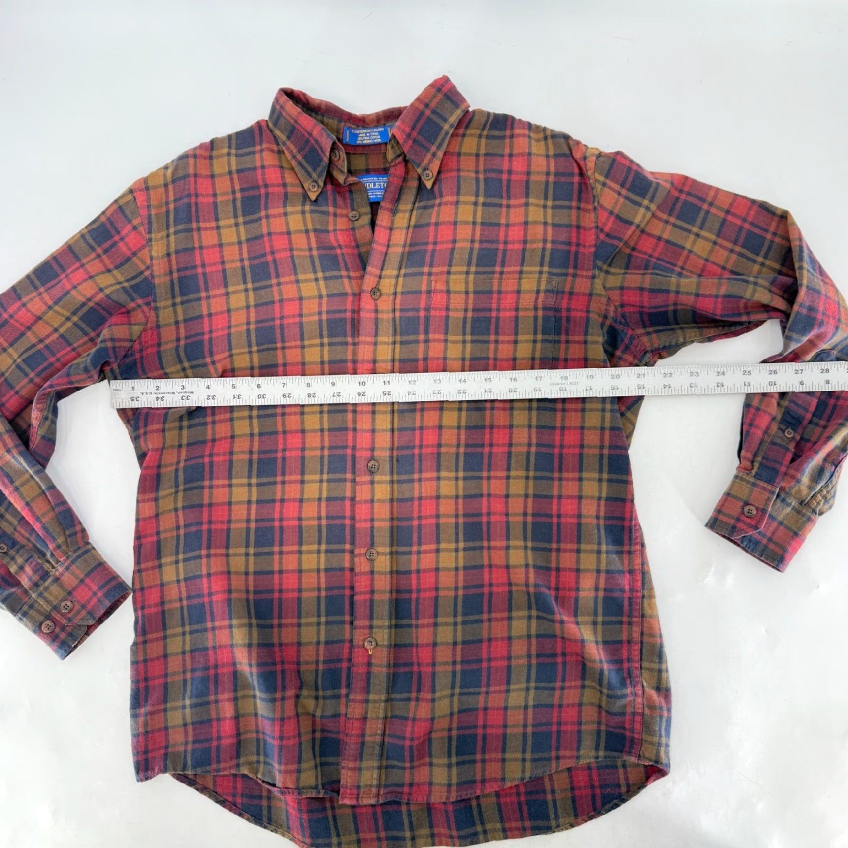 Pendleton Pendleton Canterbury Cloth Plaid Shirt Men's Wool Blend Button-Down Medium Size US M / EU 48-50 / 2 - 8 Thumbnail