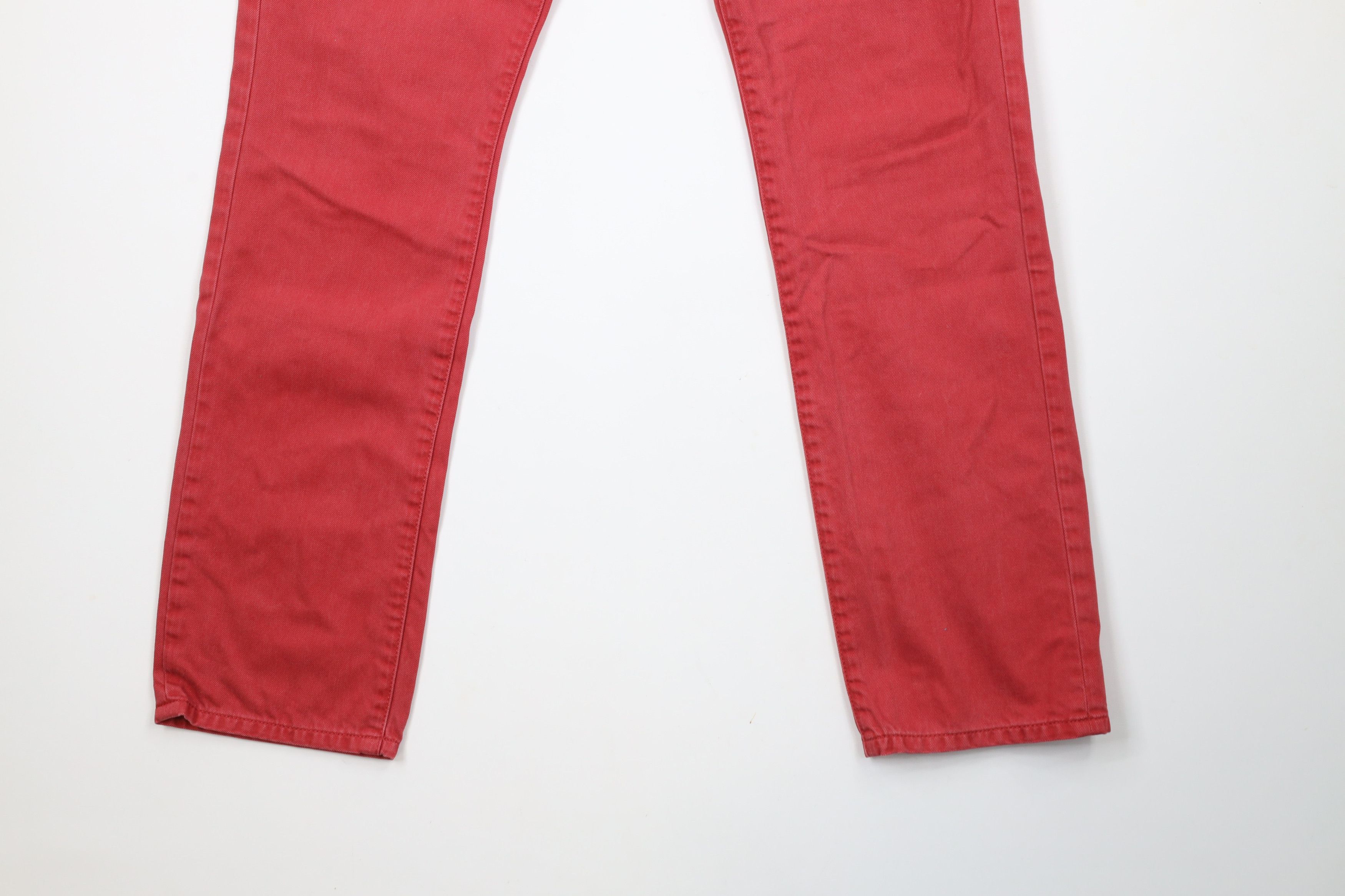 Express × Vintage Express Rocco Slim Fit Skinny Leg Denim Jeans Red Cotton Size US 32 / EU 48 - 4 Thumbnail