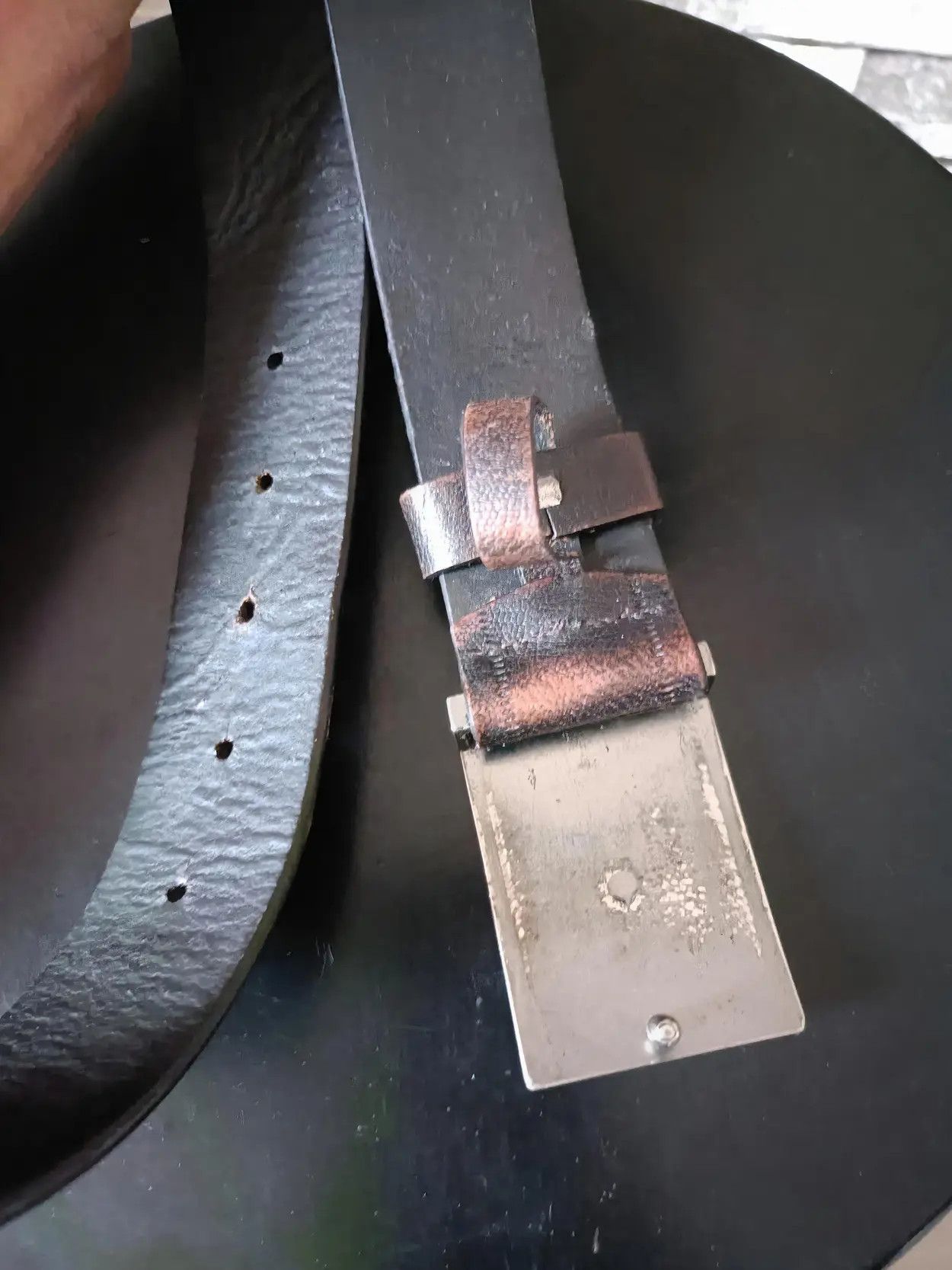 Calvin Klein Calvin Klein logo rectangle leather belt Size 36 - 4 Thumbnail