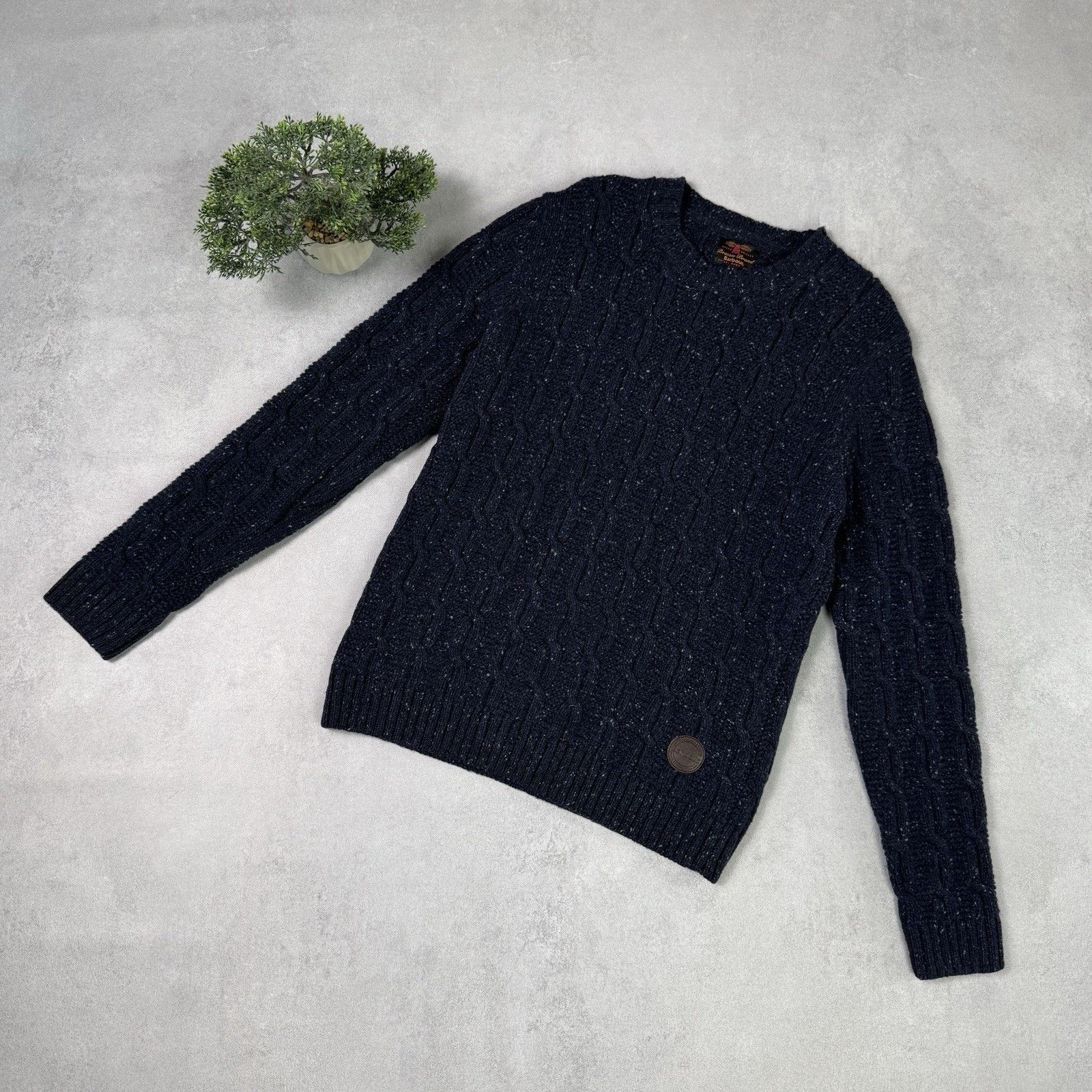 Barbour Barbour Beacon Brand Cable Knit Men Wool Sweater Size L Blue Size US L / EU 52-54 / 3 - 1 Thumbnail