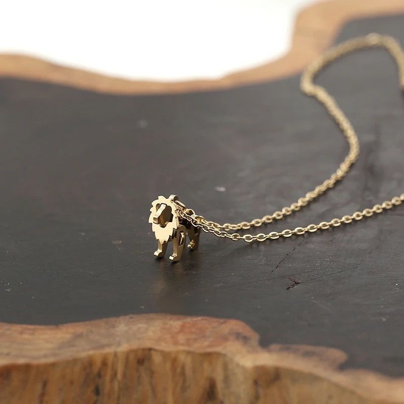 Jewelry × Vintage Building Block Toy Cute Little Lion Pendant And Necklace Size ONE SIZE - 1 Thumbnail