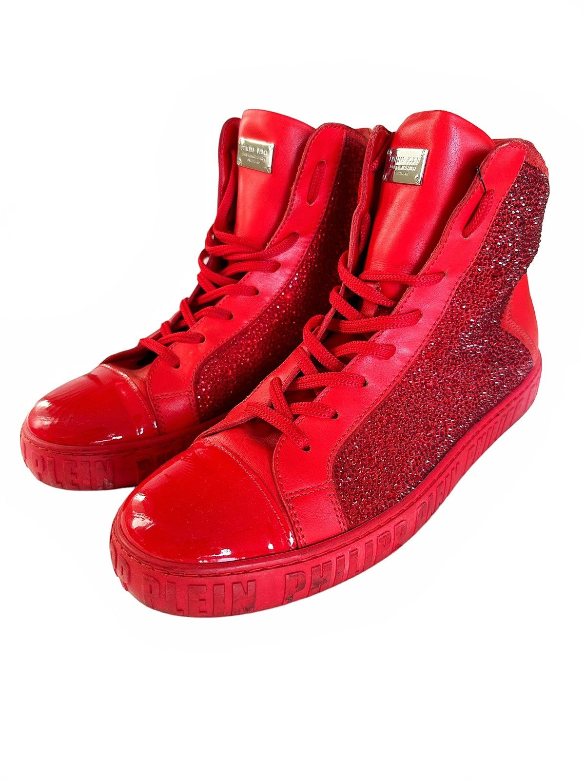 Philipp Plein Sz41 $5000 Money Beast Crystal Embellished Red Leather High Size US 8 / EU 41 - 1 Thumbnail