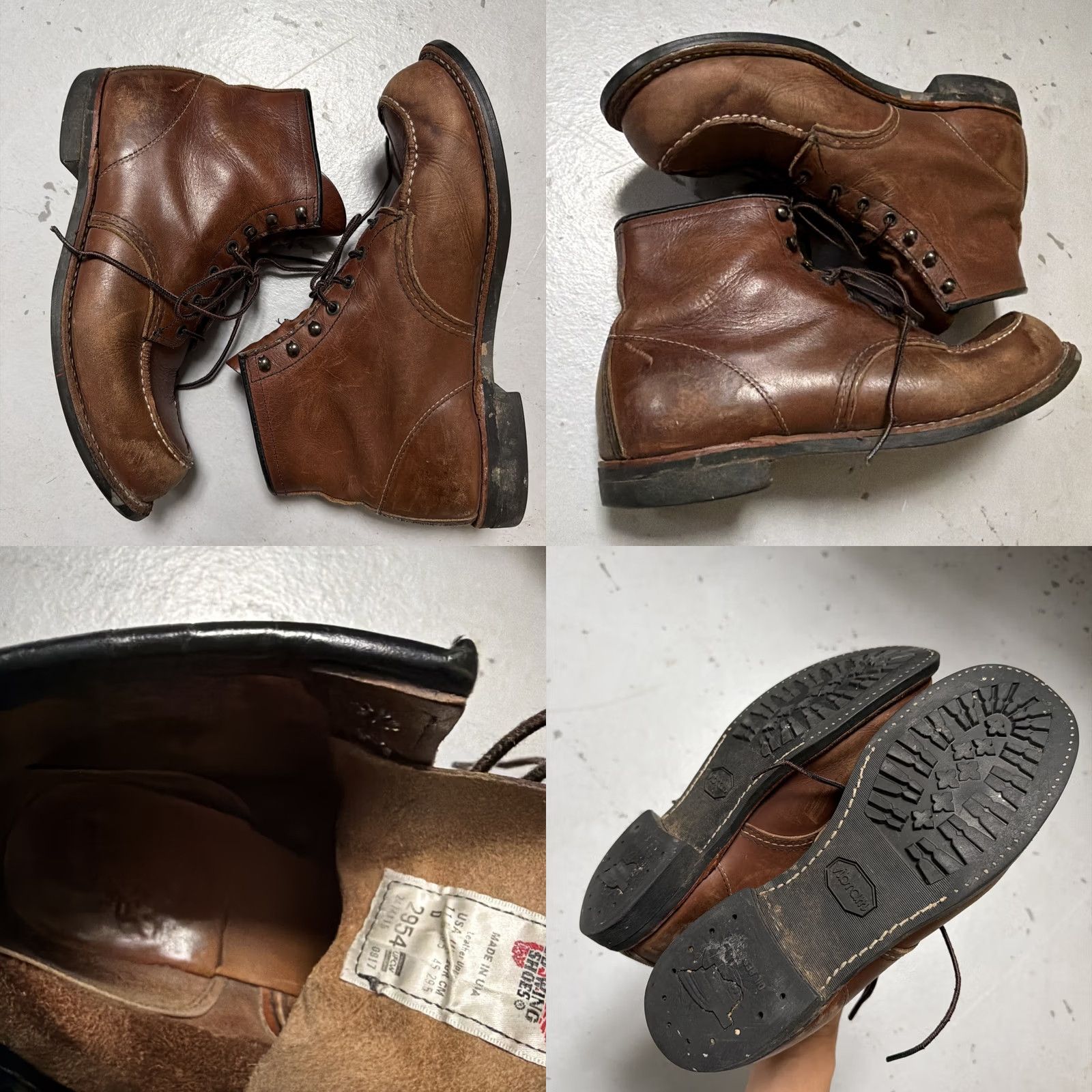 Red Wing Red Wing Heritage 3954 Roughneck 6” Leather Work Boots Mens 11.5 Brown Leather USA 90s Workwear Biker Size US 12 / EU 45 - 8 Thumbnail
