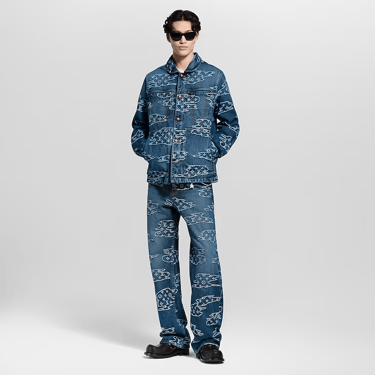 Louis Vuitton Monogram Denim Skate Trousers Size US 31 - 4 Thumbnail