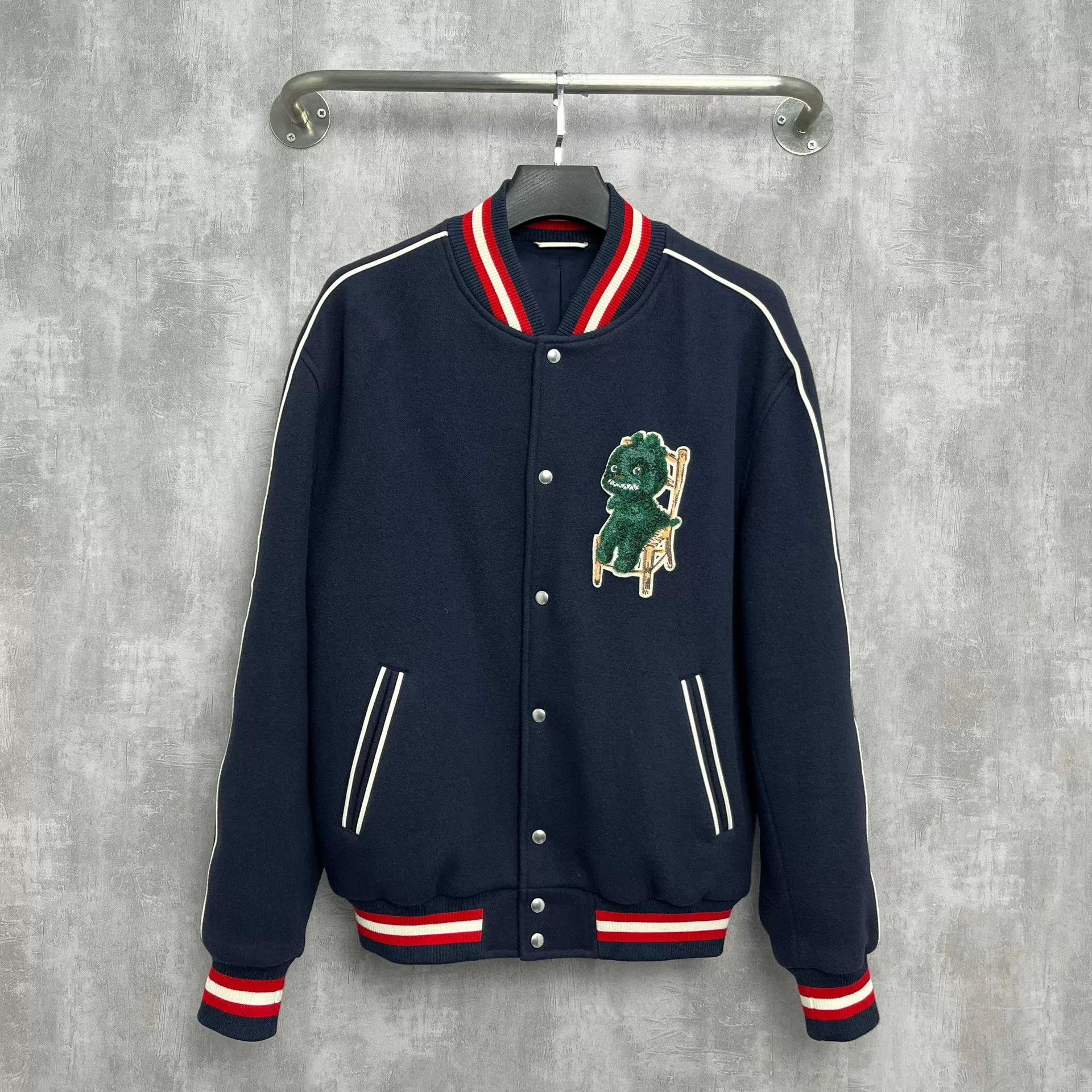 Dior Dior Navy Blue Bomber Jacket with Embroidery Size US L / EU 52-54 / 3 - 1 Thumbnail