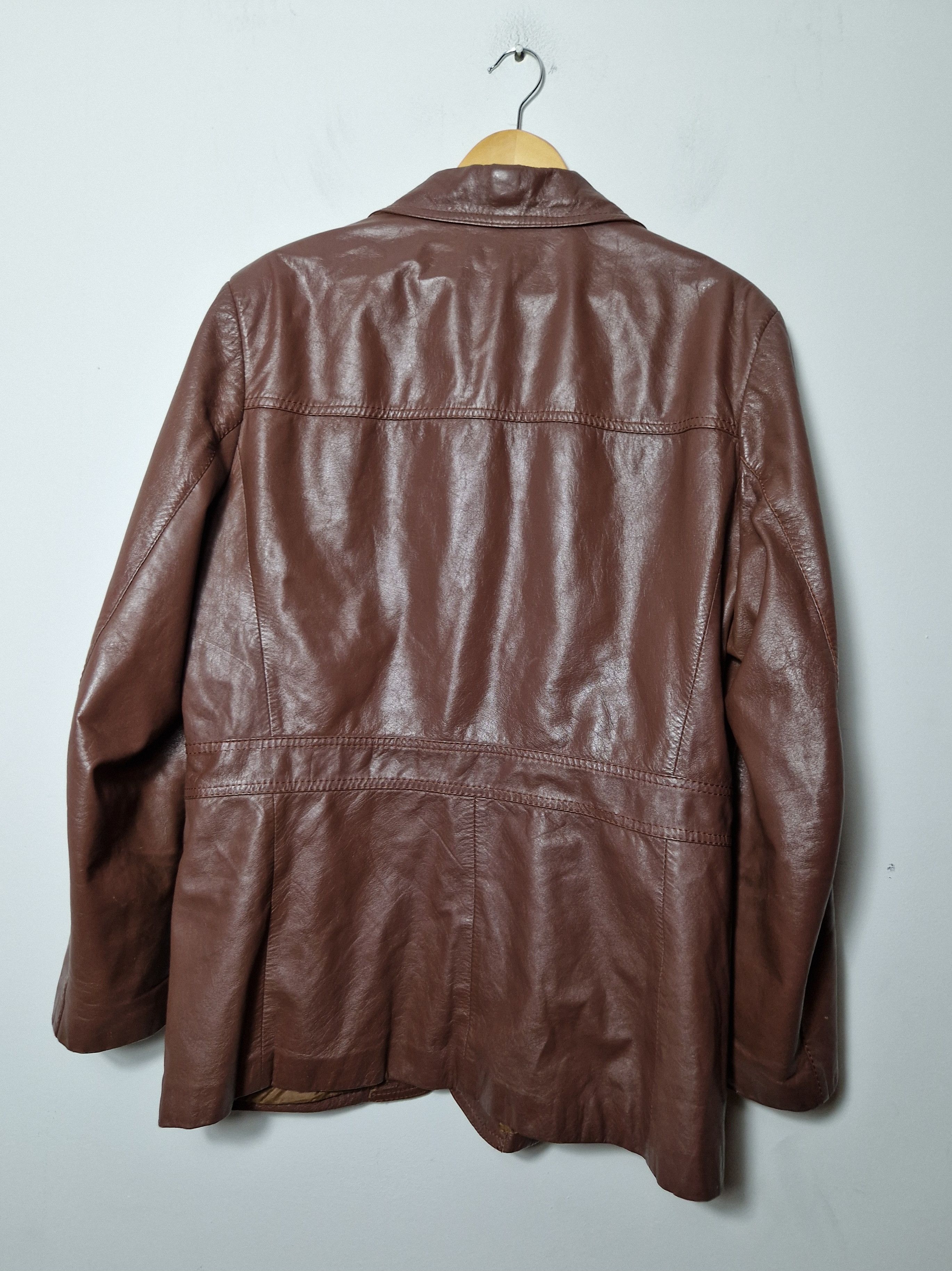 Vintage vintage leather blazer Size US XL / EU 56 / 4 - 4 Thumbnail