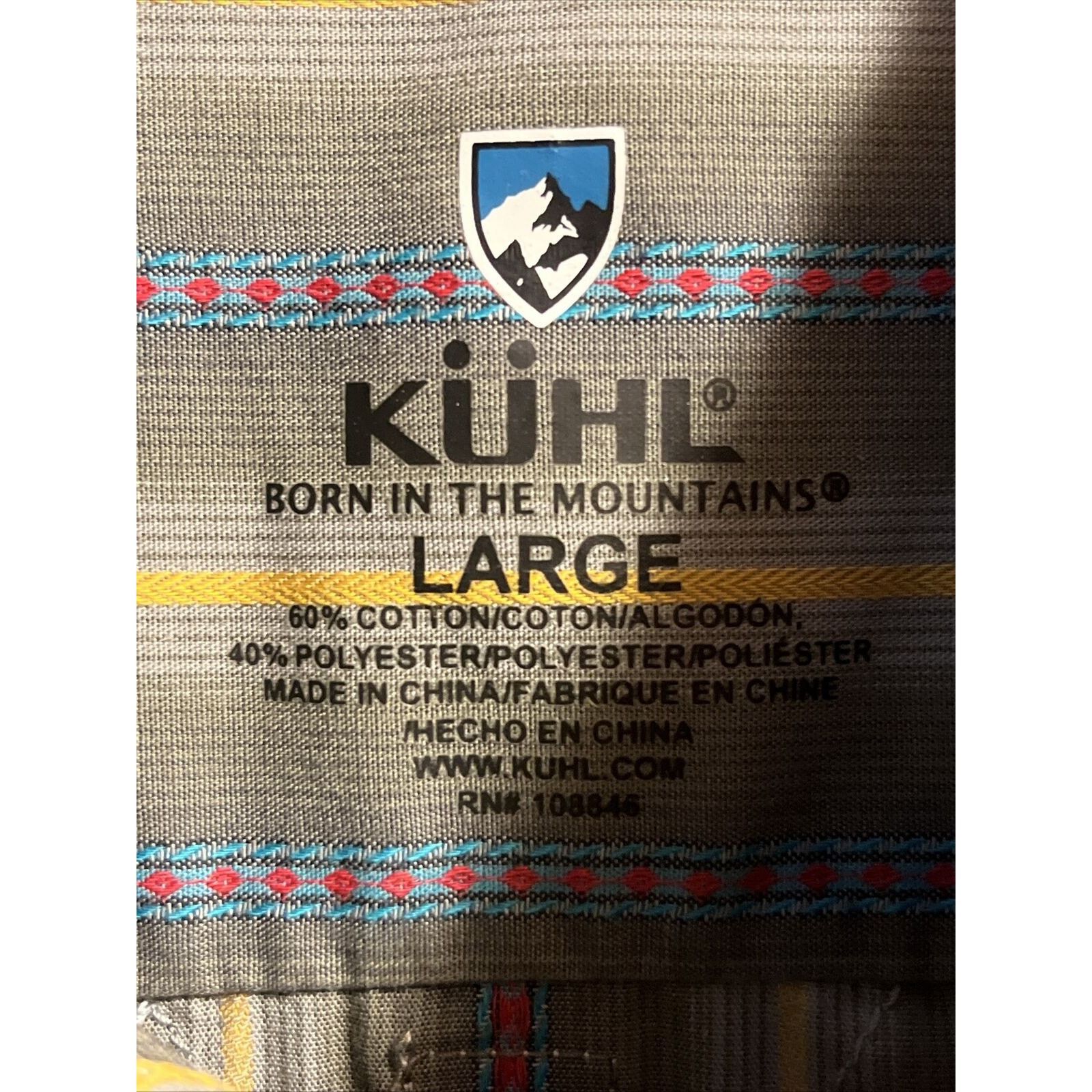 Kuhl Kuhl Men's L Gray Striped Button Down SS Cotton Poly Shirt Size US L / EU 52-54 / 3 - 3 Thumbnail
