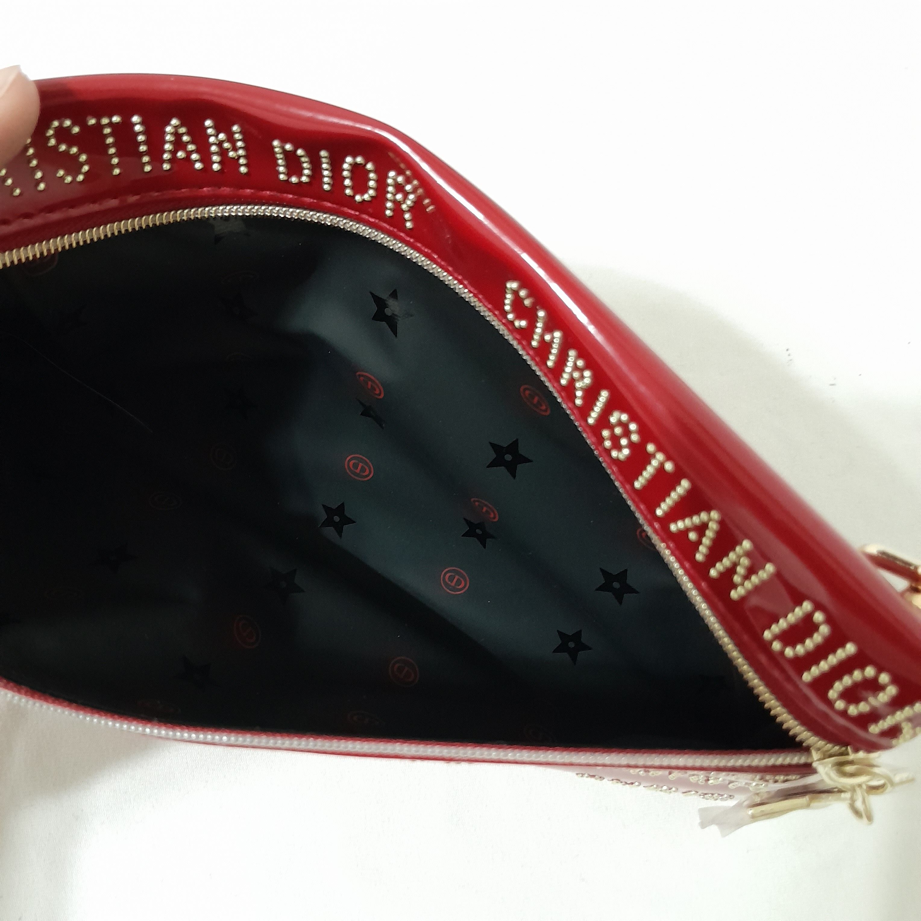 Dior Dior Red Enamel Makeup Bag with added Sling Size ONE SIZE - 4 Thumbnail