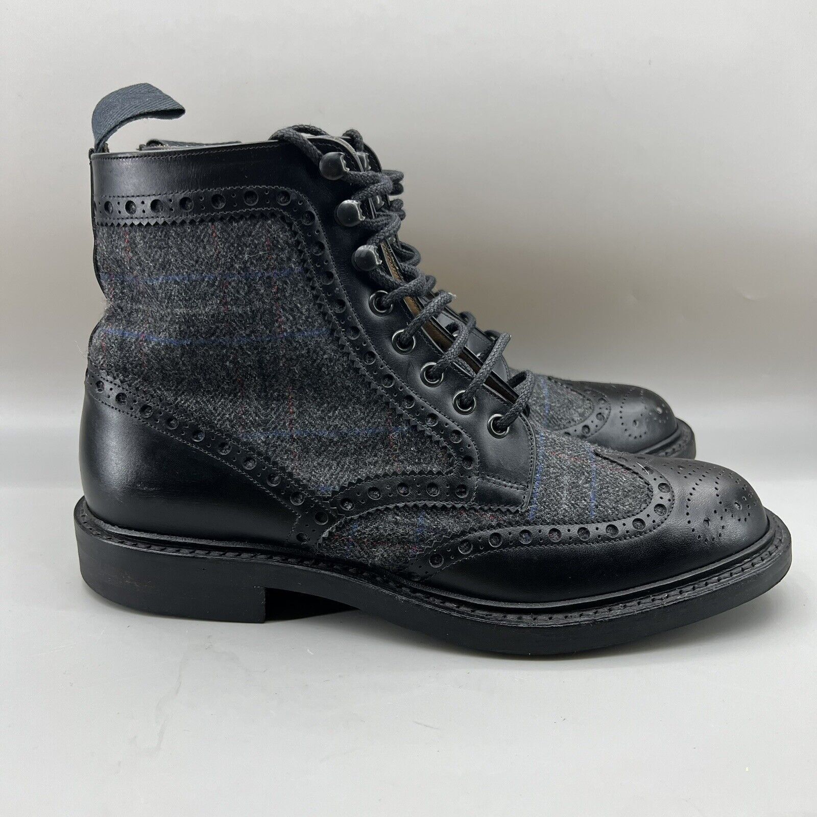 Herring Exmoor Tweed Dress Boots Men Size 9 US, 8 UK Black