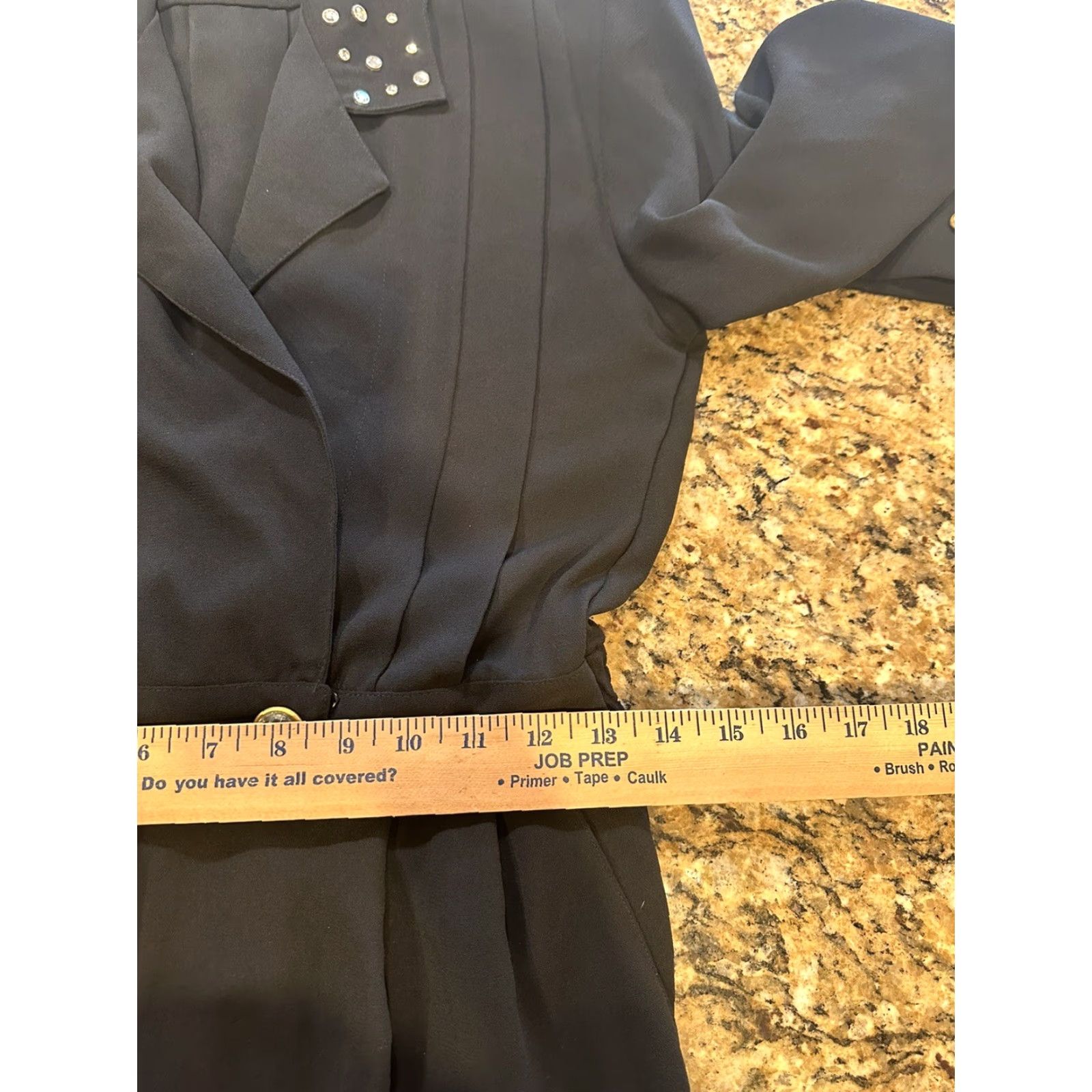 Vintage VINTAGE Ms Chaus Jumpsuit Long Sleeve Black 10 Women Shoulder Pads Gold Tone Buttons Size L / US 10 / IT 46 - 7 Thumbnail