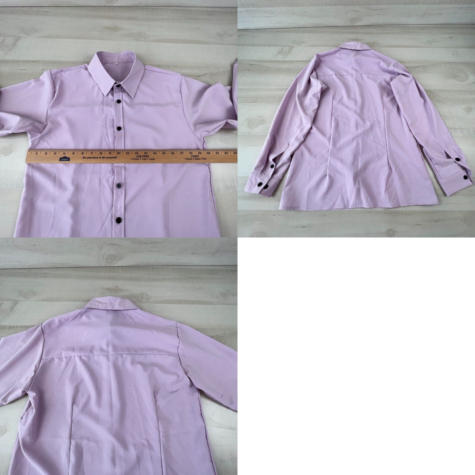 Vintage Purple Long Sleeve Button Up Shirt Womens Large Fitted Top Size L / US 10 / IT 46 - 8 Thumbnail
