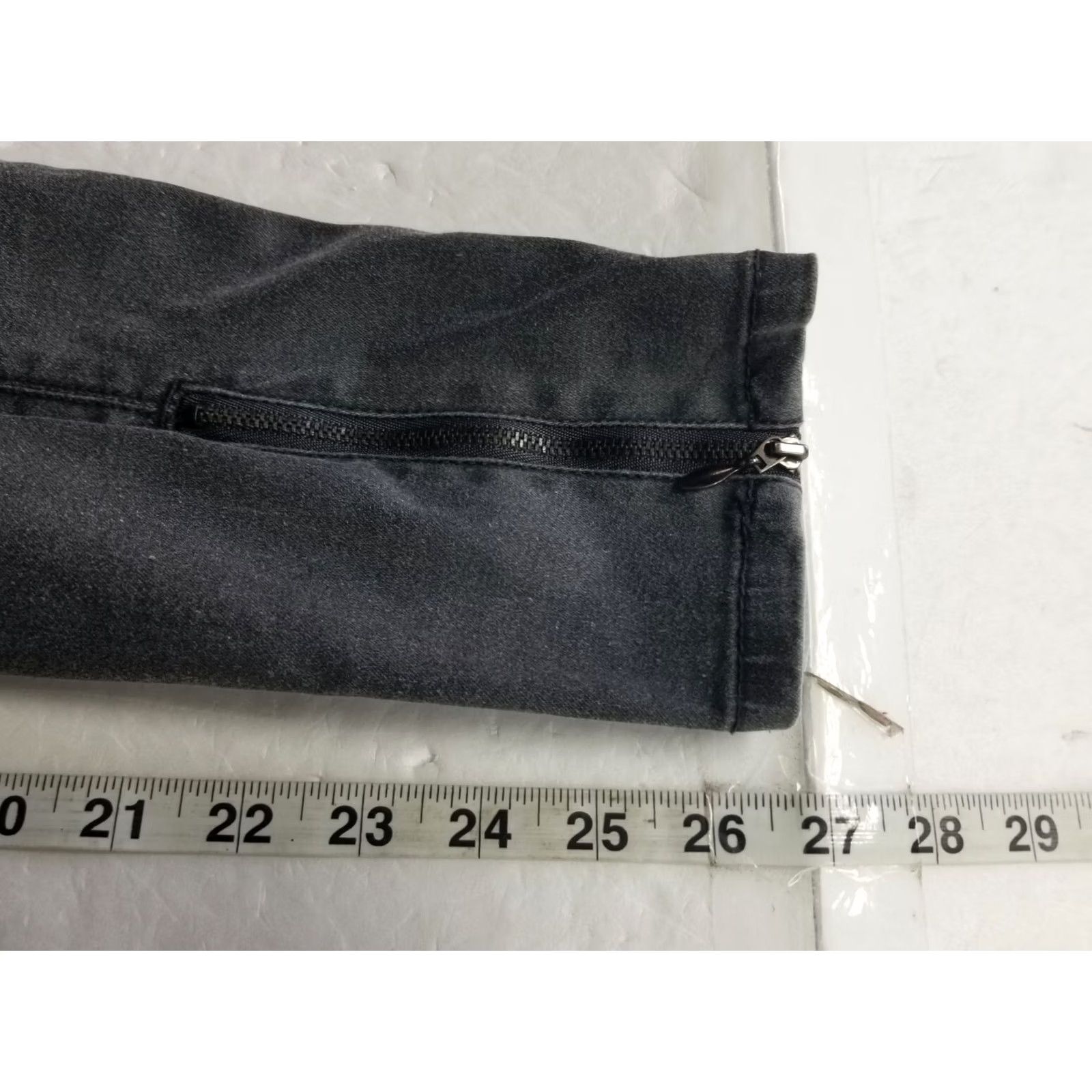 Vintage Caché Gray Denim Pants Size 0 Straight Leg Zip Details Women Cotton Polyester Spandex Mid Rise 23.5” Inseam Belt Loops Pockets Size 25" / US 0 / IT 36 - 6 Thumbnail