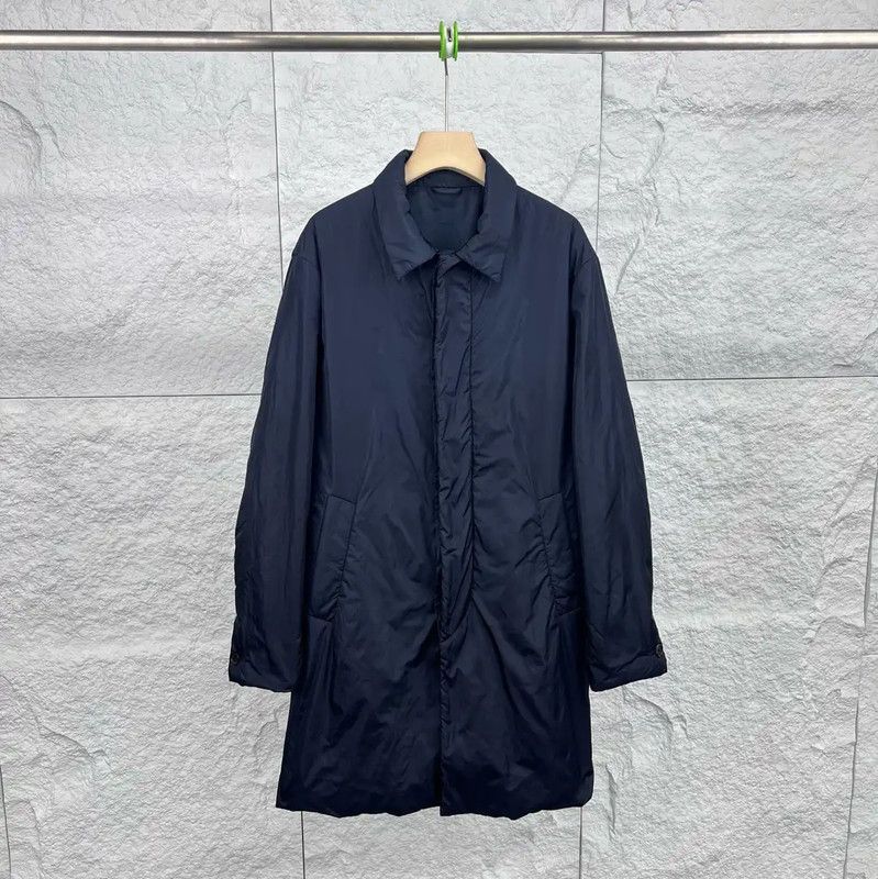 Prada Prada Men's Navy Cotton Overcoat Size US M / EU 48-50 / 2 - 1 Thumbnail