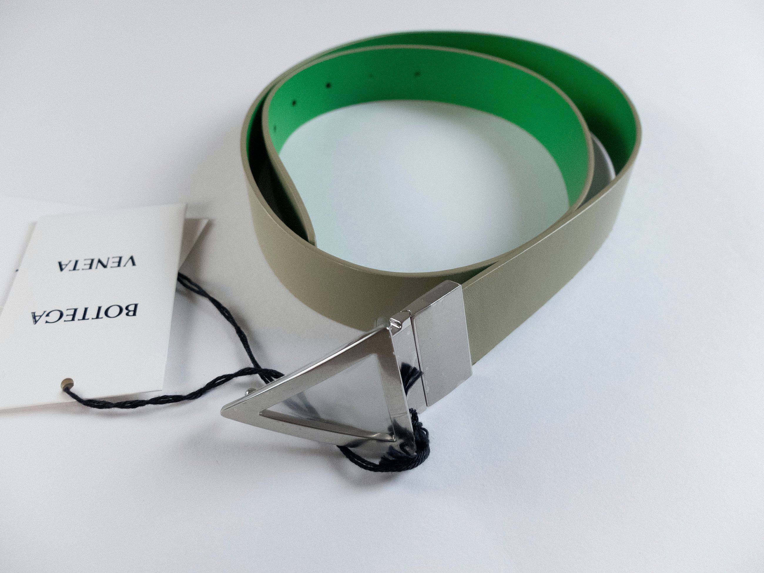 Bottega Veneta BOTTEGA VENETA green leather belt 90 for 33 to 35 inch waist Size 34 - 3 Thumbnail