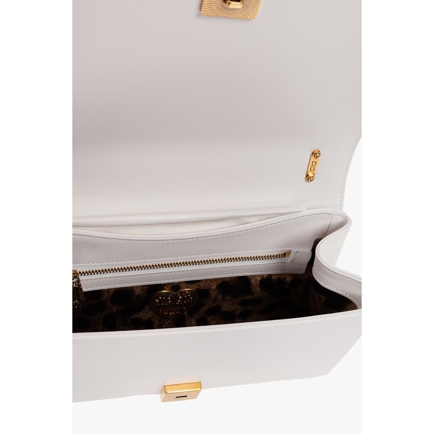 Dolce & Gabbana DOLCE&GABBANA Devotion Medium White Leather Shoulder Bag New Size ONE SIZE - 4 Thumbnail