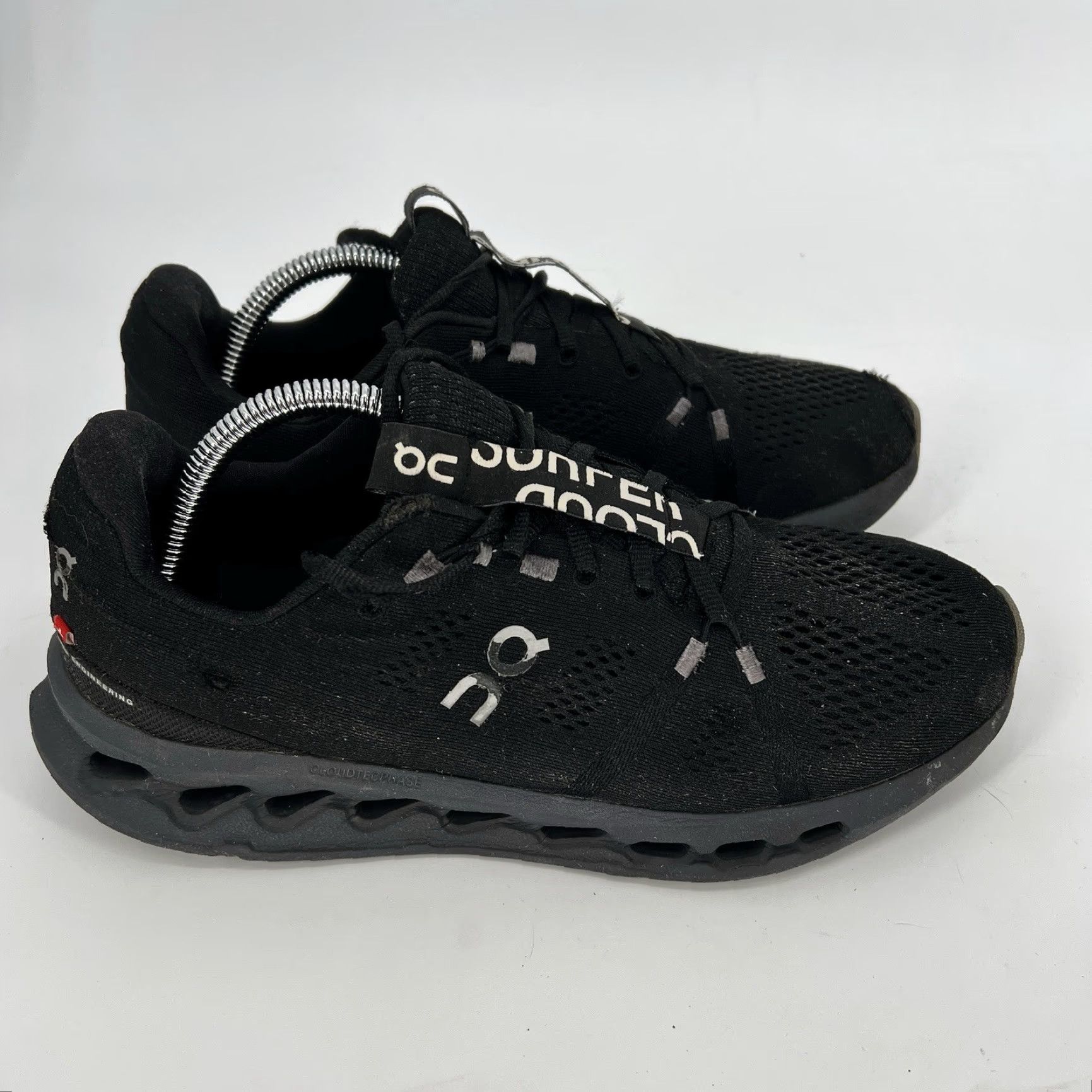 Vintage On Cloud Sneakers Women 10 Black Cloudtecphase Cozy Cushioned Foam Low Top Lace Up Running Walking Cross Training Athleisure Logo Size US 10 / IT 40 - 4 Thumbnail