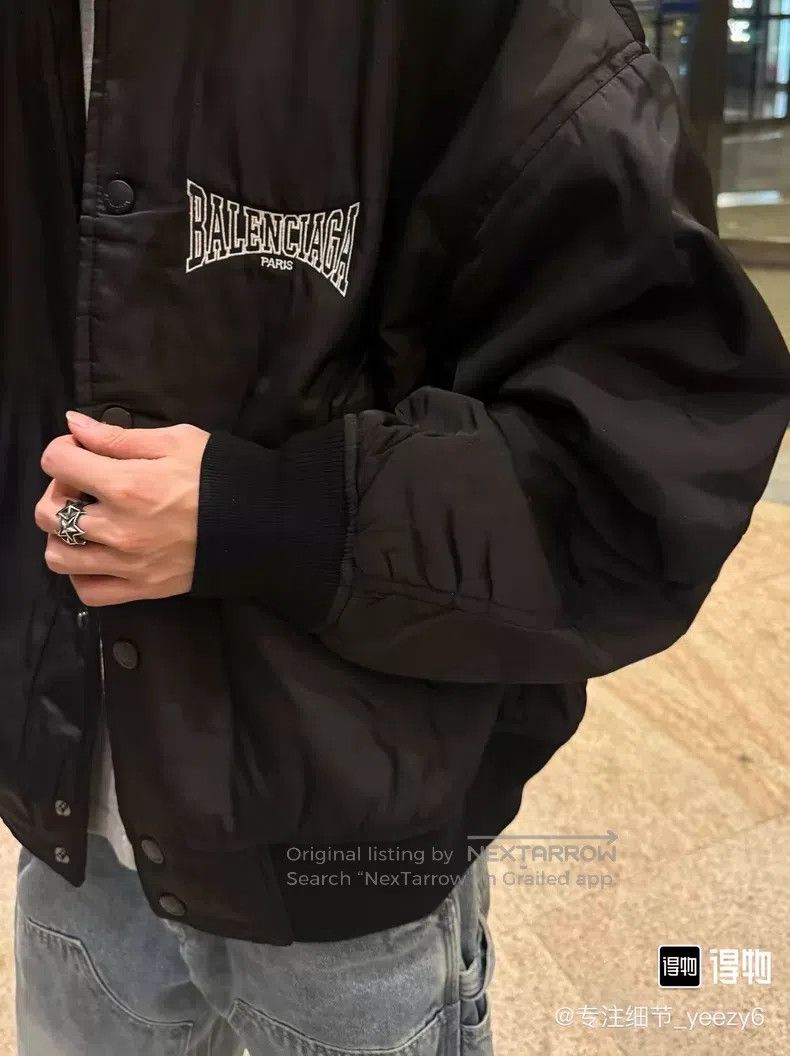 Balenciaga Balenciaga Embroidered Letter Print Baseball Jacket Size US L / EU 52-54 / 3 - 9 Thumbnail