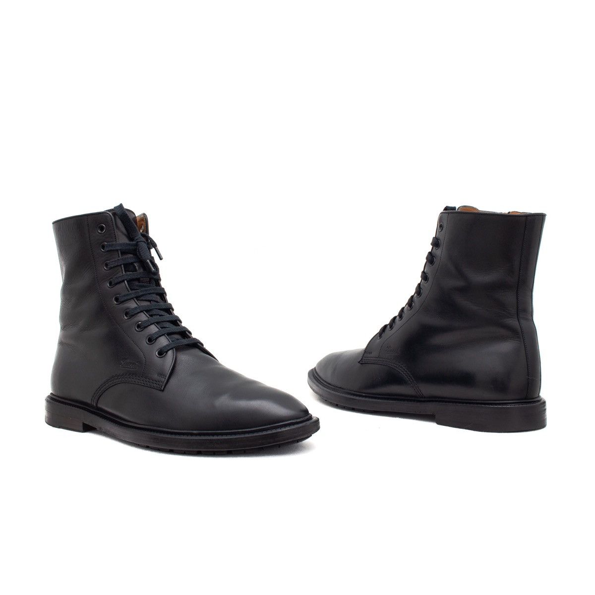 Gucci × Tom Ford × Vintage GUCCI Tom Ford Era Men's Leather Side-zip Combat Boot Black Size US 10.5 / EU 43-44 - 1 Thumbnail