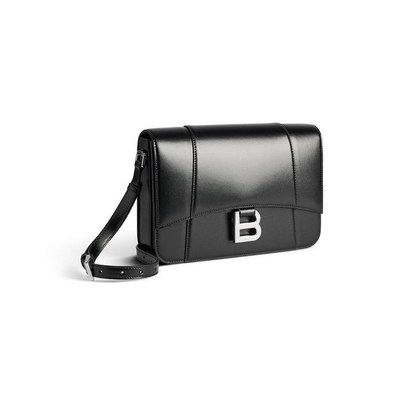 Balenciaga o1tr1nto0526 Size: OS / Hourglass Medium Flap Bag in Black Size ONE SIZE - 4 Thumbnail