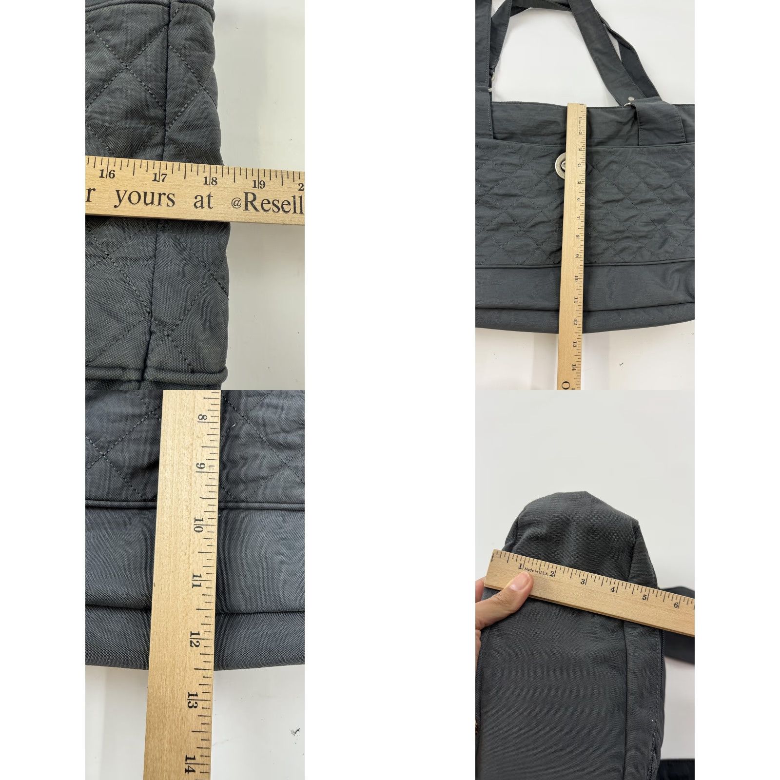 Vintage Baggallini Tote Bag Womens Large Quilted Shoulder Purse Pink Lining Black 18 in 13 in Tote Bag Women Quilted Top Zip Size L / US 10 / IT 46 - 9 Thumbnail