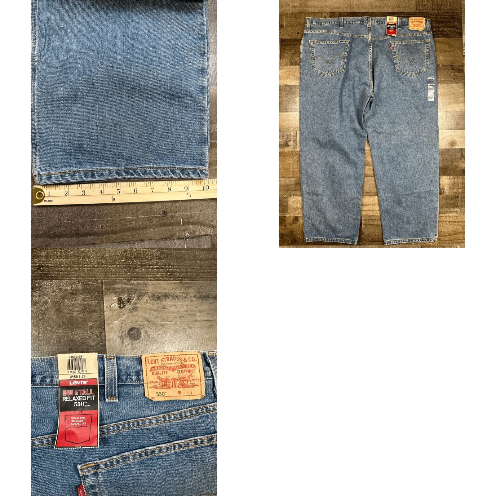 Levi's Levi’s 550 Jeans Men 50x29 Relaxed Taper Blue Medium Wash Denim NWT Size US 34 / EU 50 - 8 Thumbnail